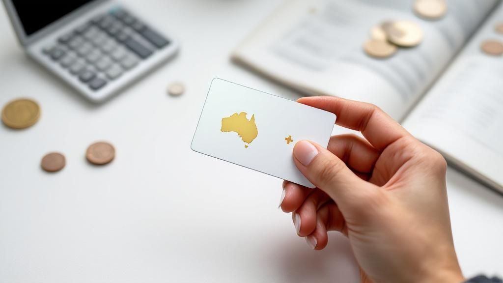 A person holding a dividend statement with the words "franking credits" printed on it, representing Australia’s dividend imputation system.