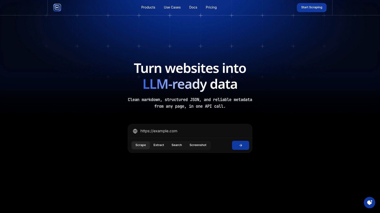 CrawlKit API Playground showing structured JSON output from a web page