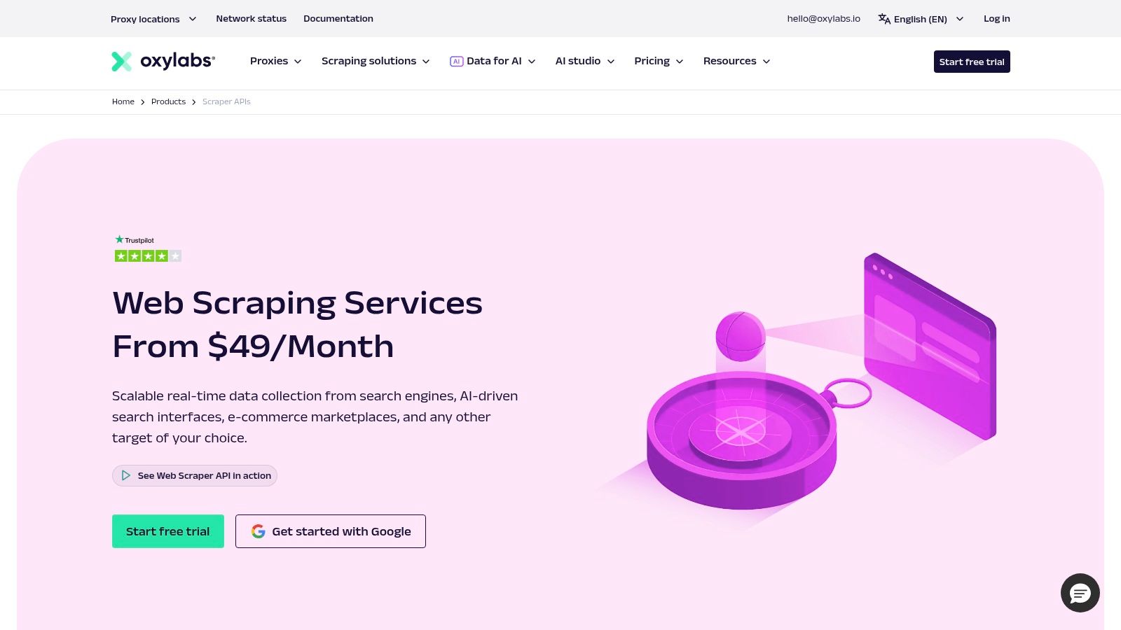 Oxylabs — Web Scraper API family