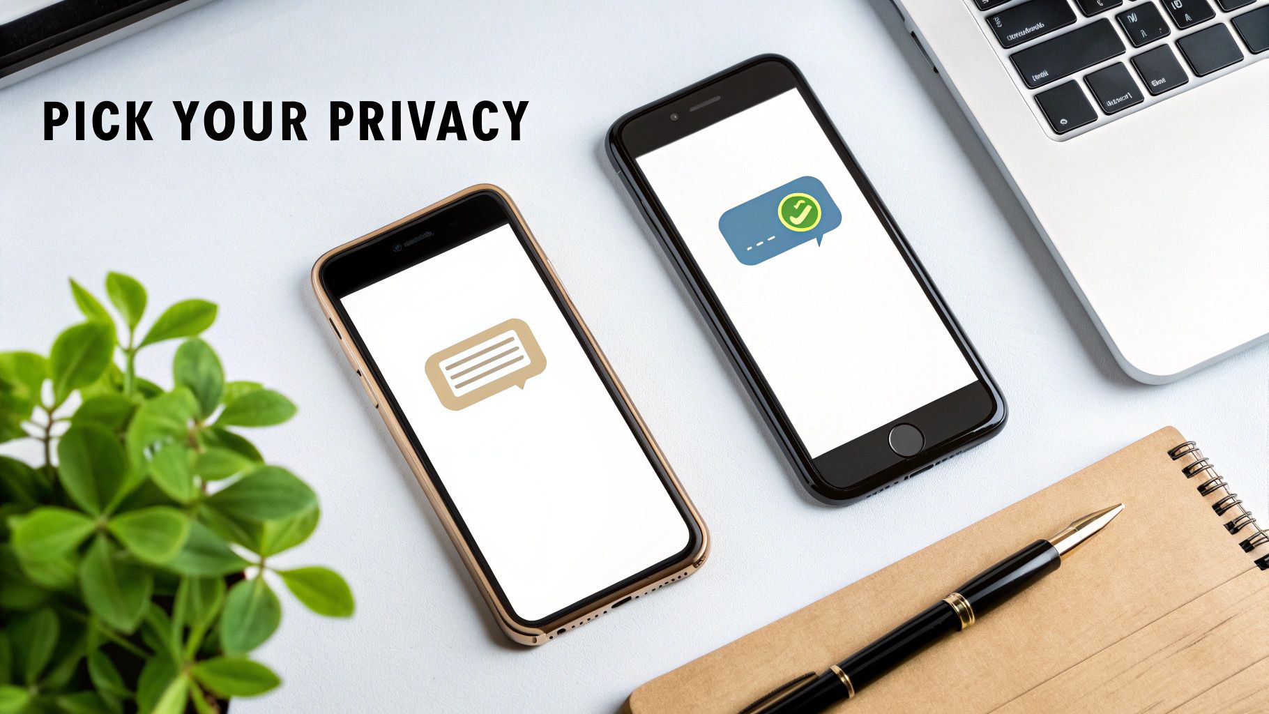 A magnifying glass hovering over two distinct privacy philosophy icons, one representing anonymity and the other representing accessibility