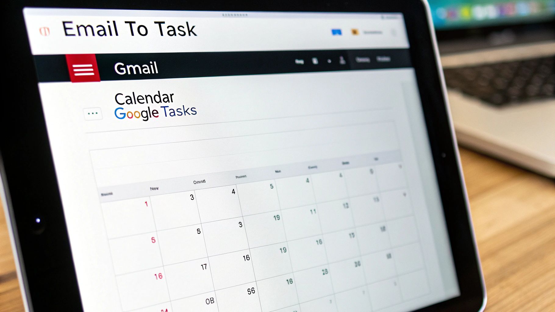 An organised view of Google Tasks integrated within the Gmail interface, showing task lists and due dates.