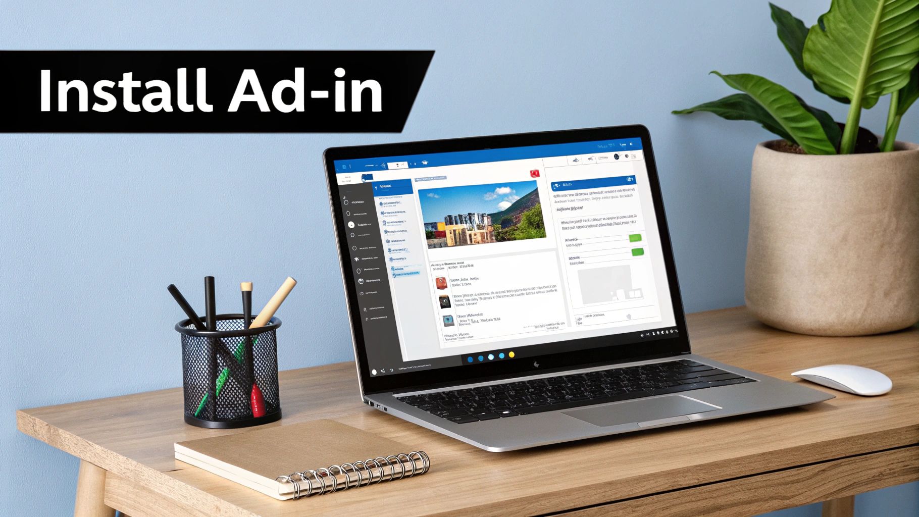 A graphic showing the Zoom logo integrated with the Outlook calendar interface.