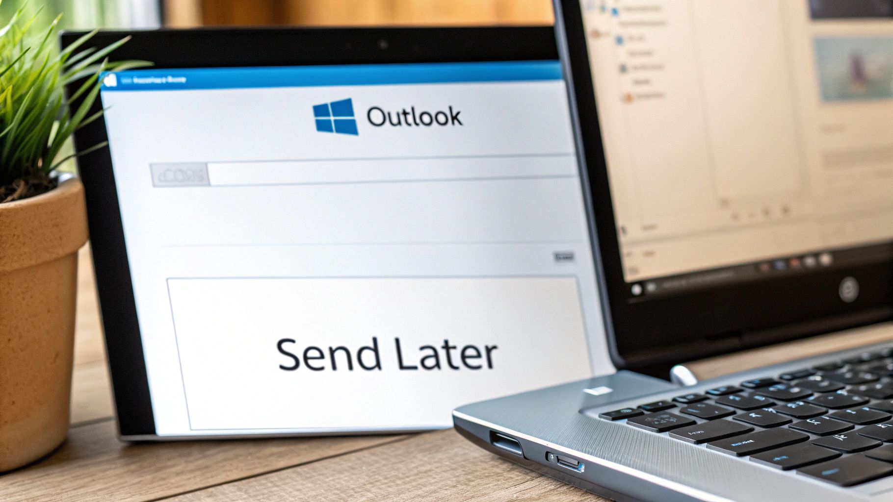 This screenshot from Microsoft shows the 'Properties' dialogue box where you can find and select the 'Do not deliver before' option to schedule your email.