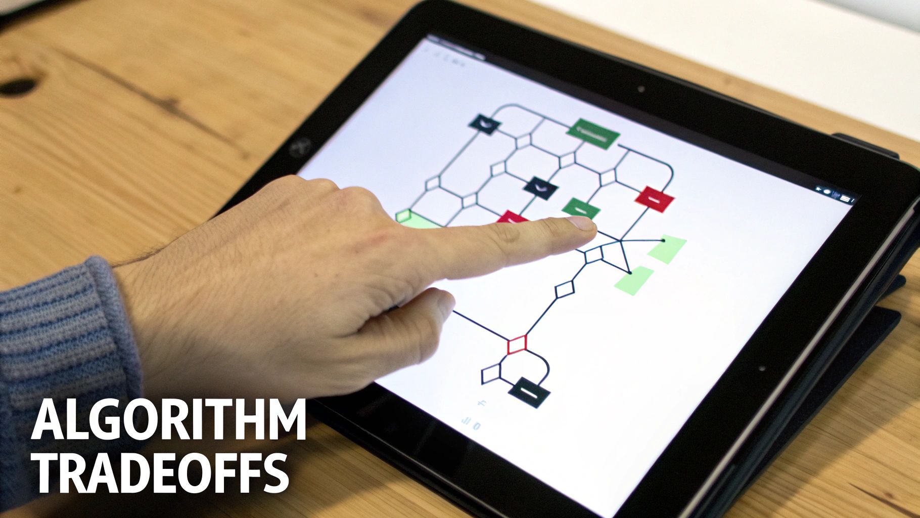 A diagram showing decision paths and tradeoffs in AI planning.