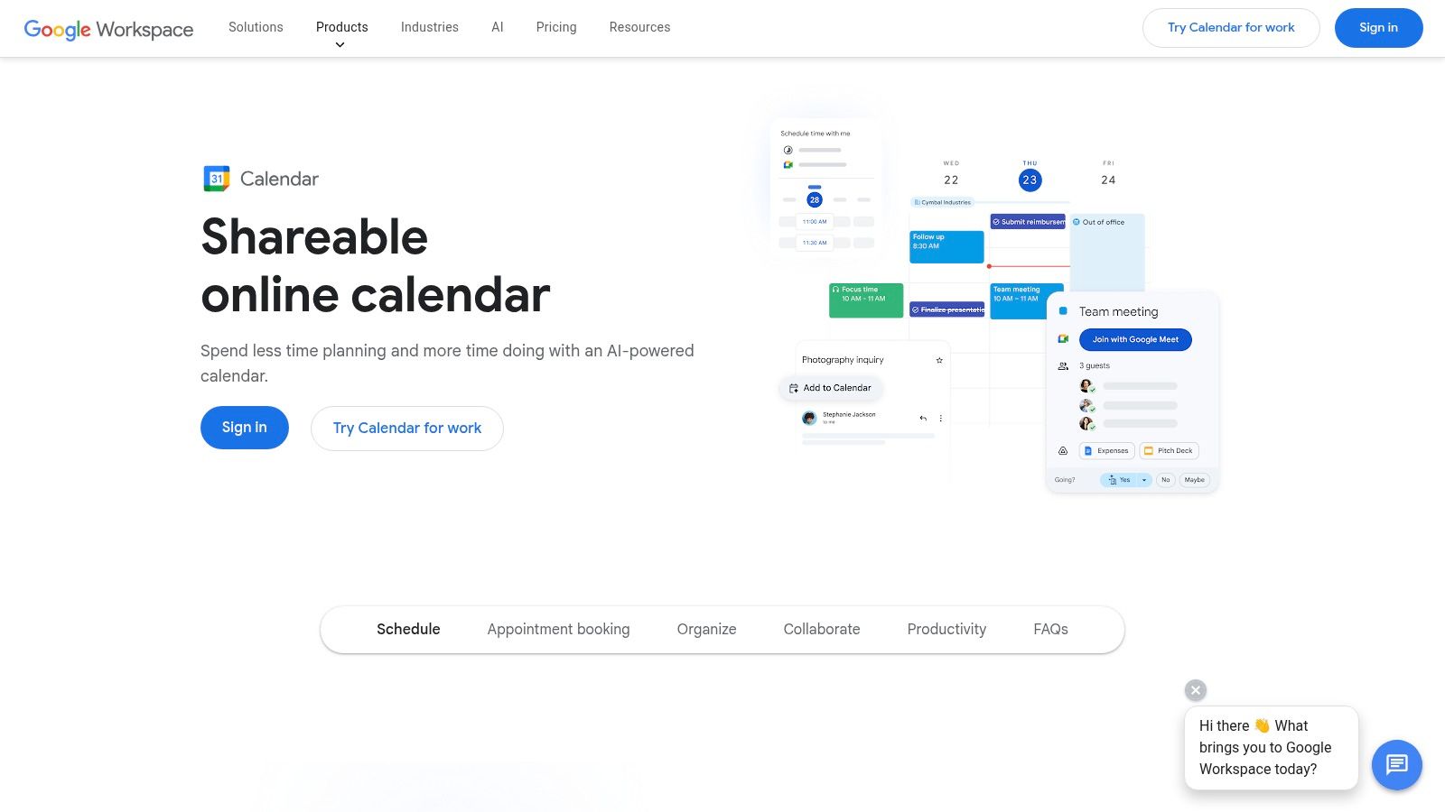 Google Calendar (via Google Workspace)