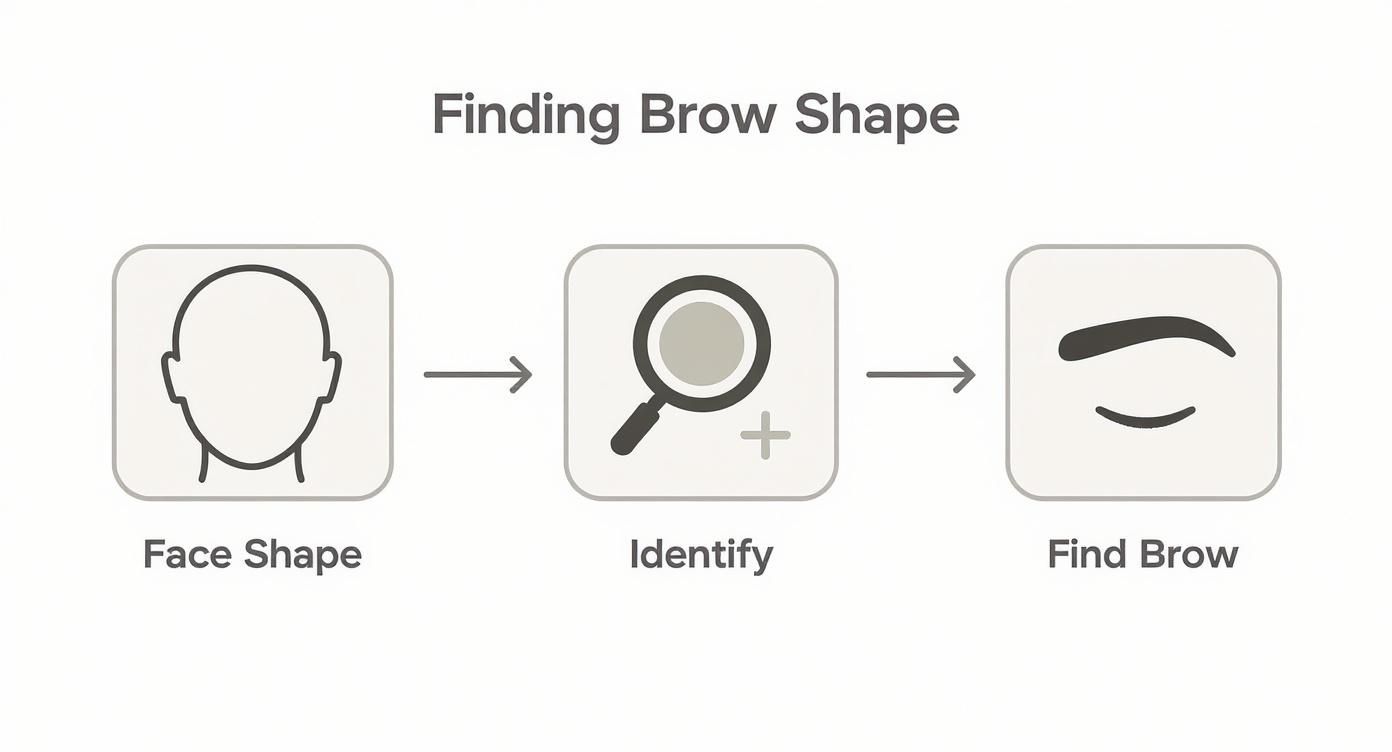 Infographic about eyebrow shaping for face shape