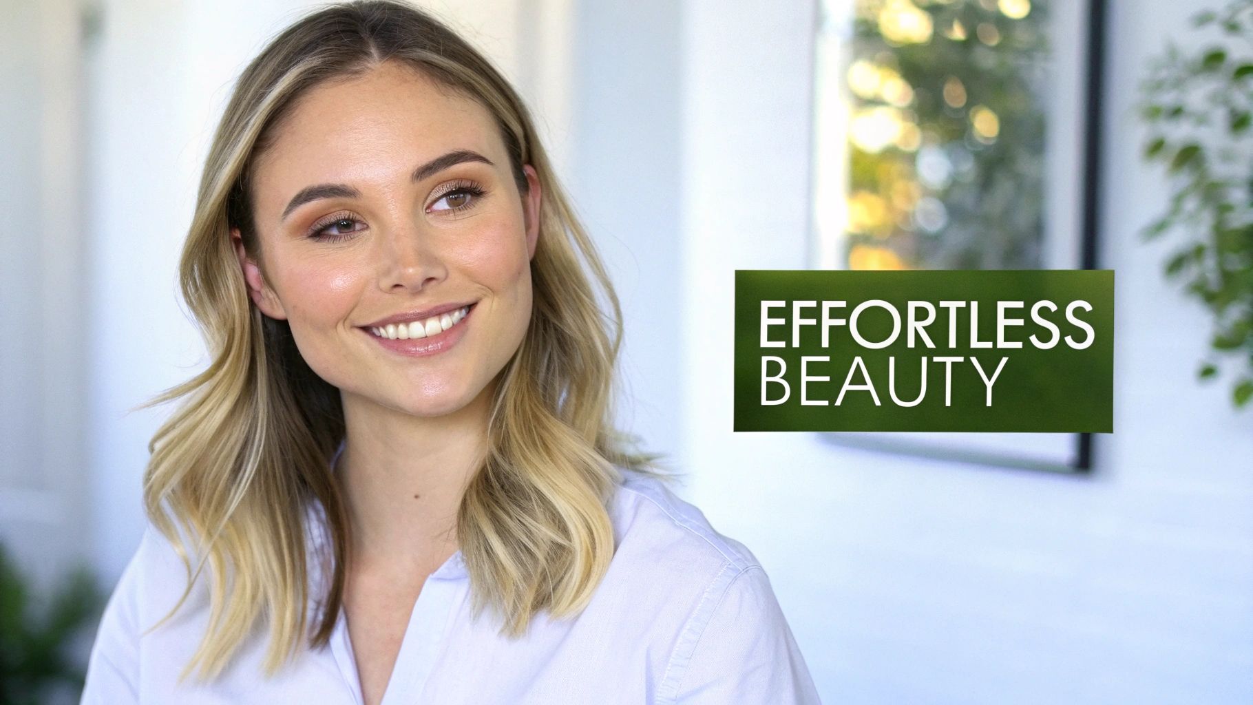 Woman with beautiful, long lash extensions looking relaxed