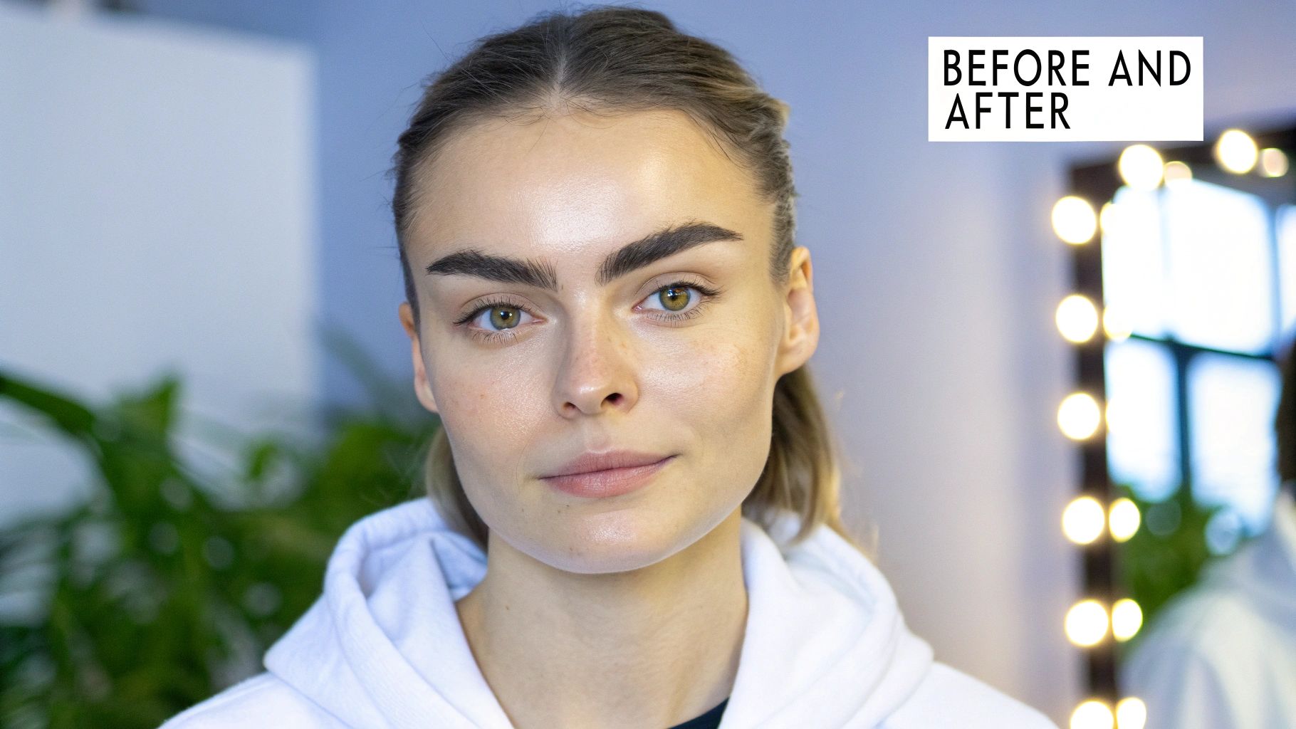 A collage of before and after eyebrow shaping photos showing various transformations, including waxing and lamination.