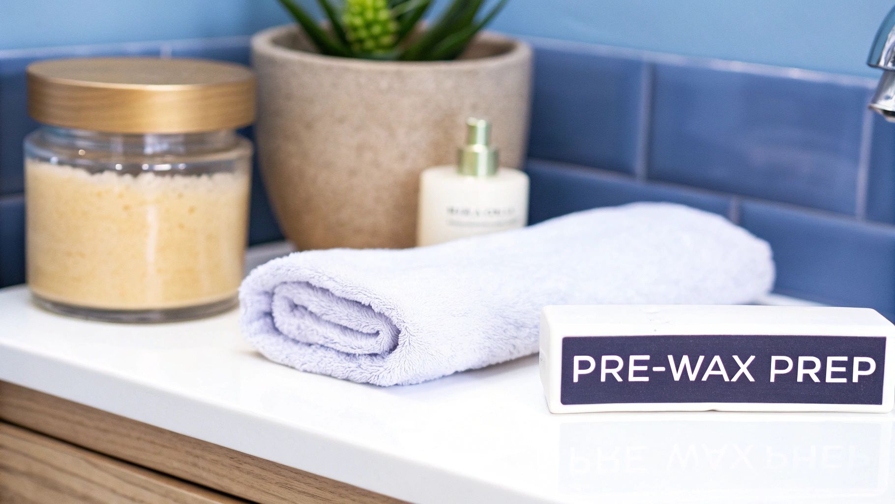 A person applying a soothing cream to their leg after waxing