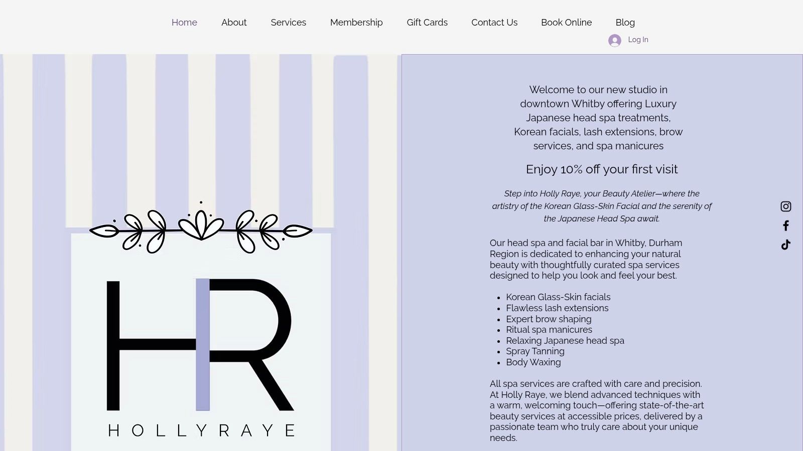 A serene image of Holly Raye&#39;s treatment room, featuring a comfortable spa bed and professional equipment.