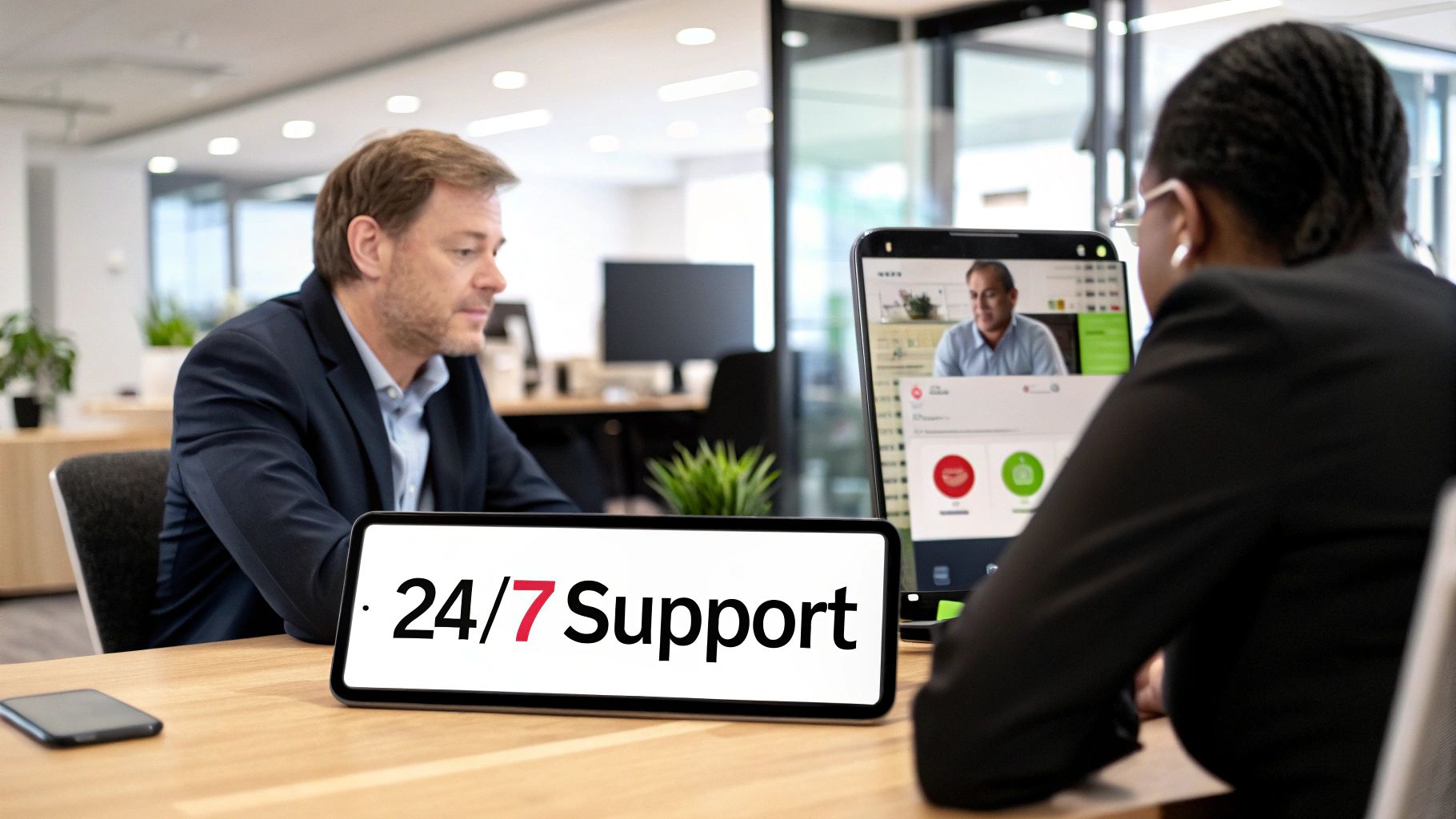 Picture of a person using a laptop with graphs and charts