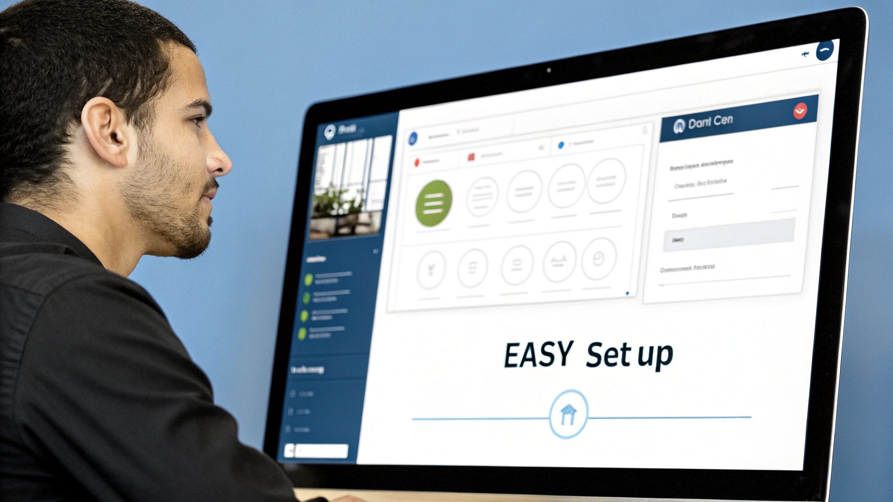 Image of diverse people collaborating around a table with a laptop