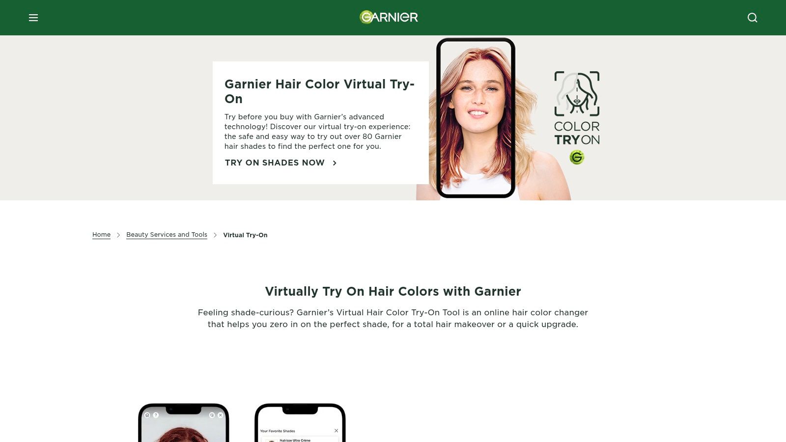 Garnier USA – Virtual Hair Color Try-On