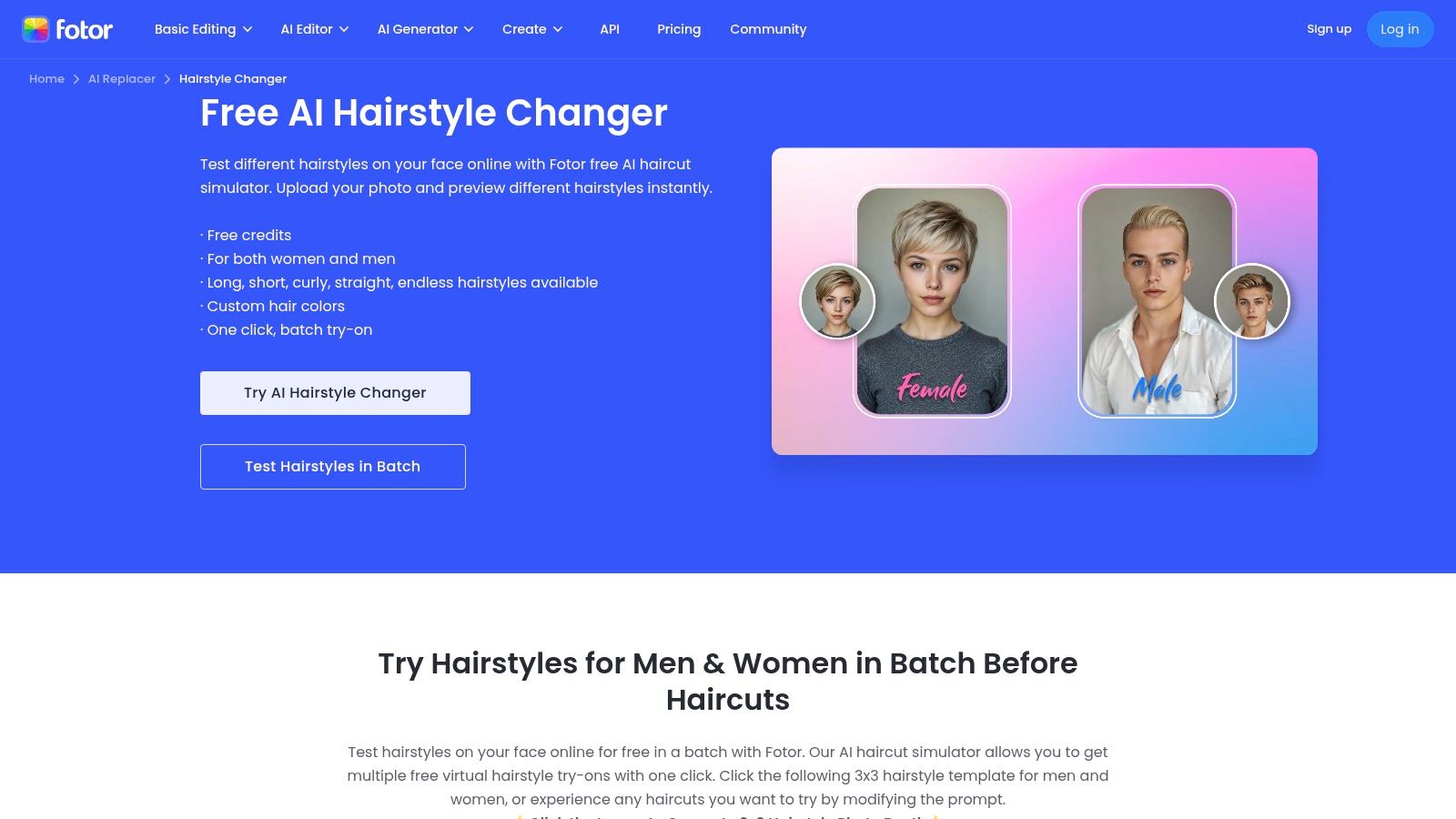 Fotor – AI Hairstyle Changer