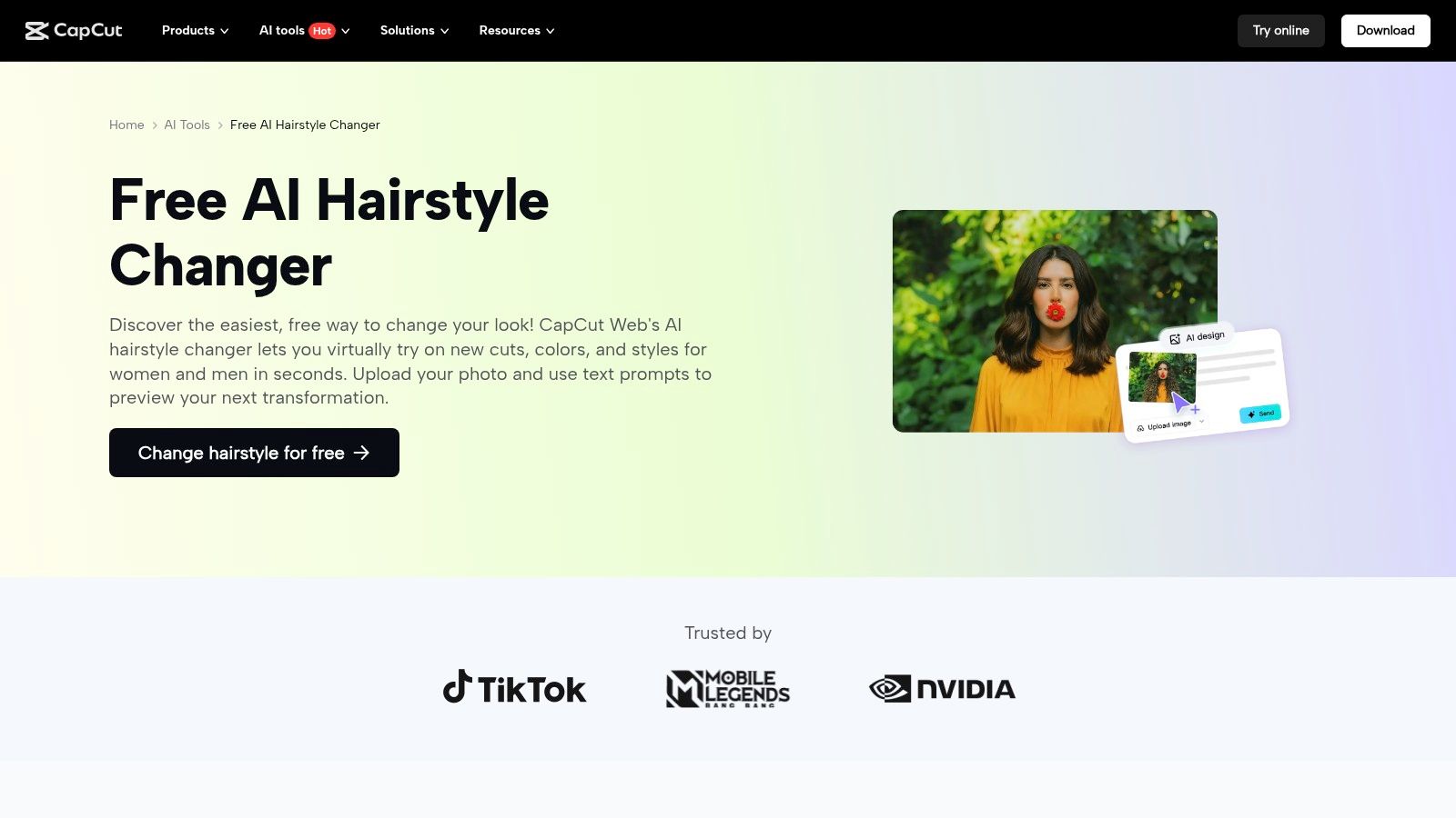 CapCut Web – Free AI Hairstyle Changer