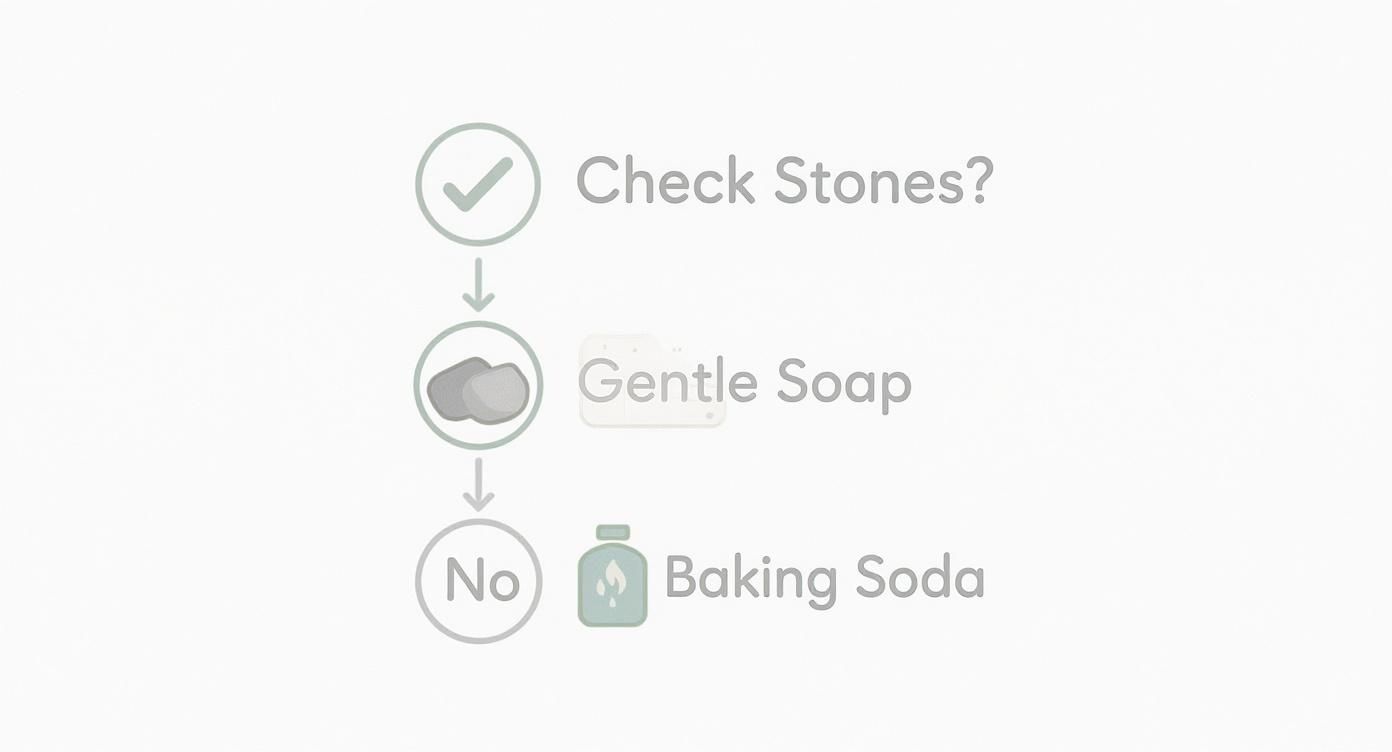 Infographic about how to clean sterling silver jewelry at home