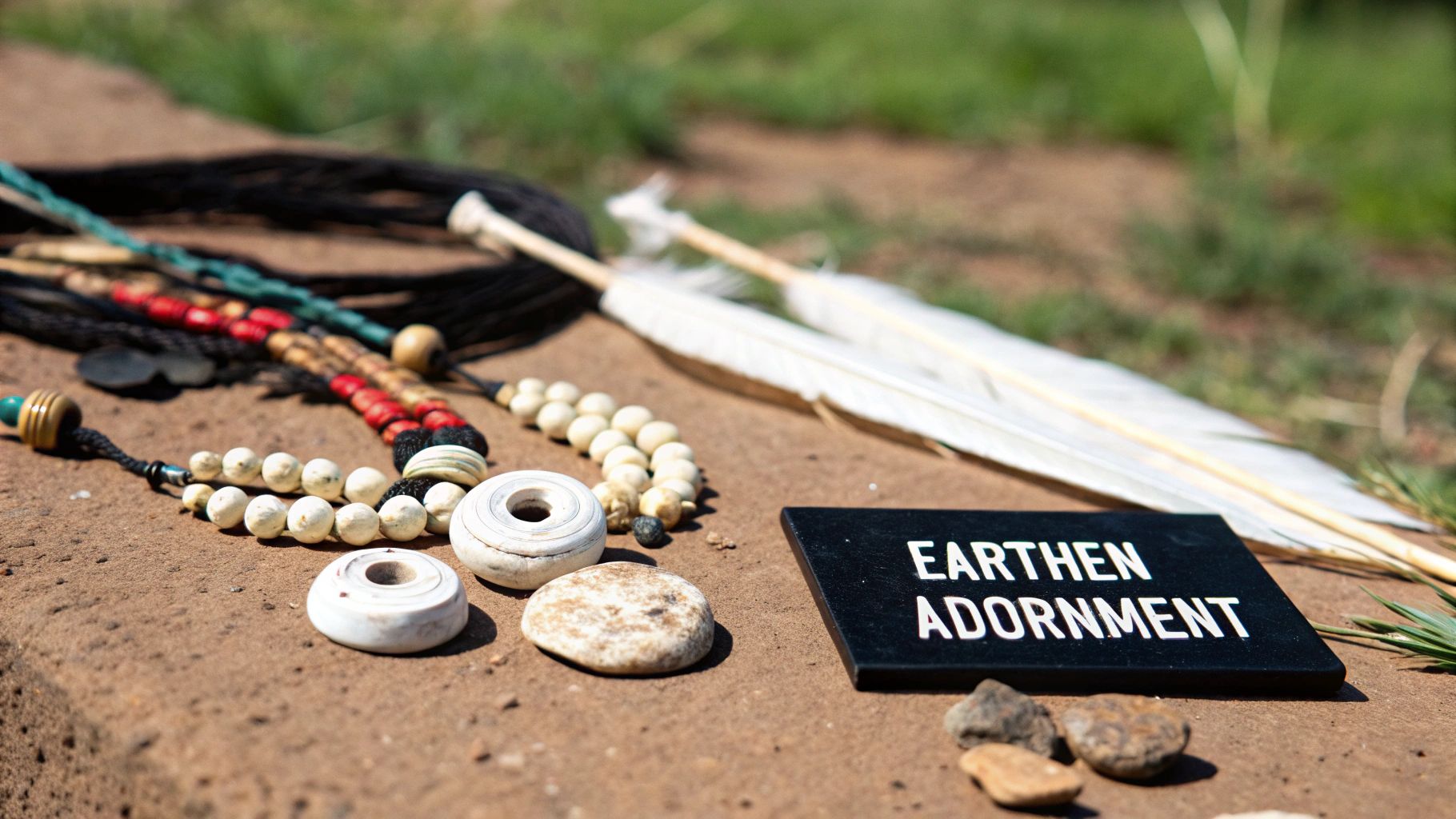 Ancient Native American jewelry made from natural materials like shell and bone