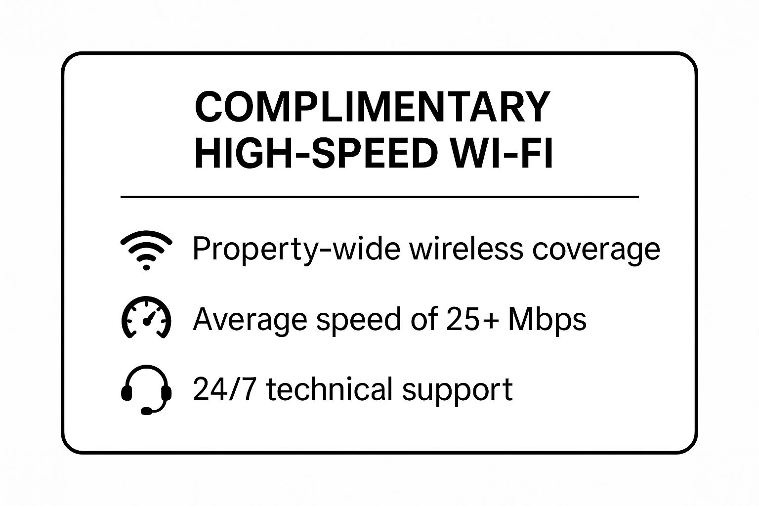 Infographic showing key data about Complimentary High-Speed Wi-Fi