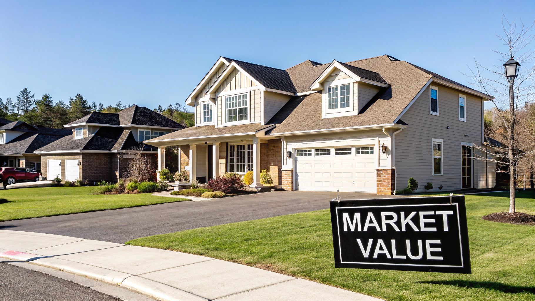 Image of a house and surrounding environment impacting its market value