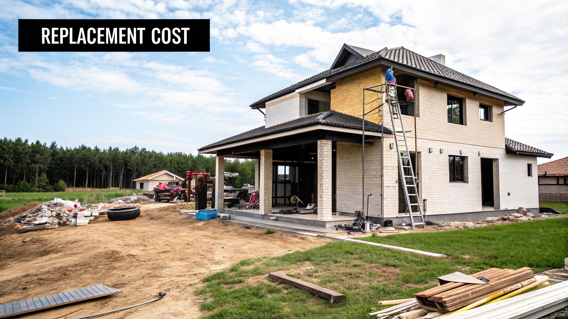 Illustrative image of a house under construction