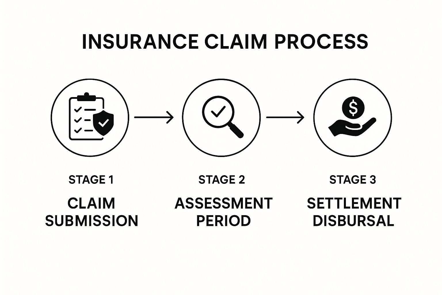 Infographic about insurance claim process