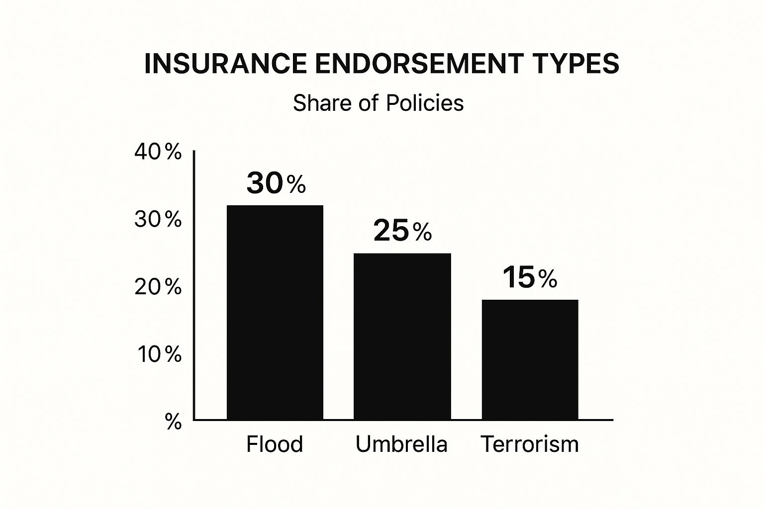 Different types of insurance endorsements visualized.