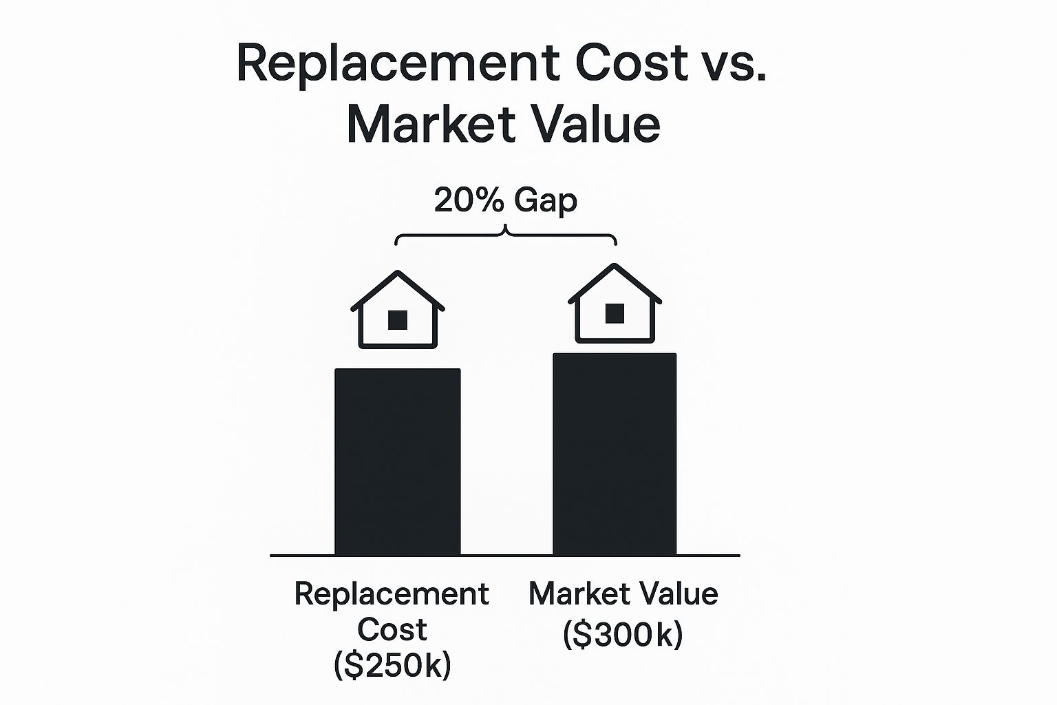 Infographic about replacement cost vs market value