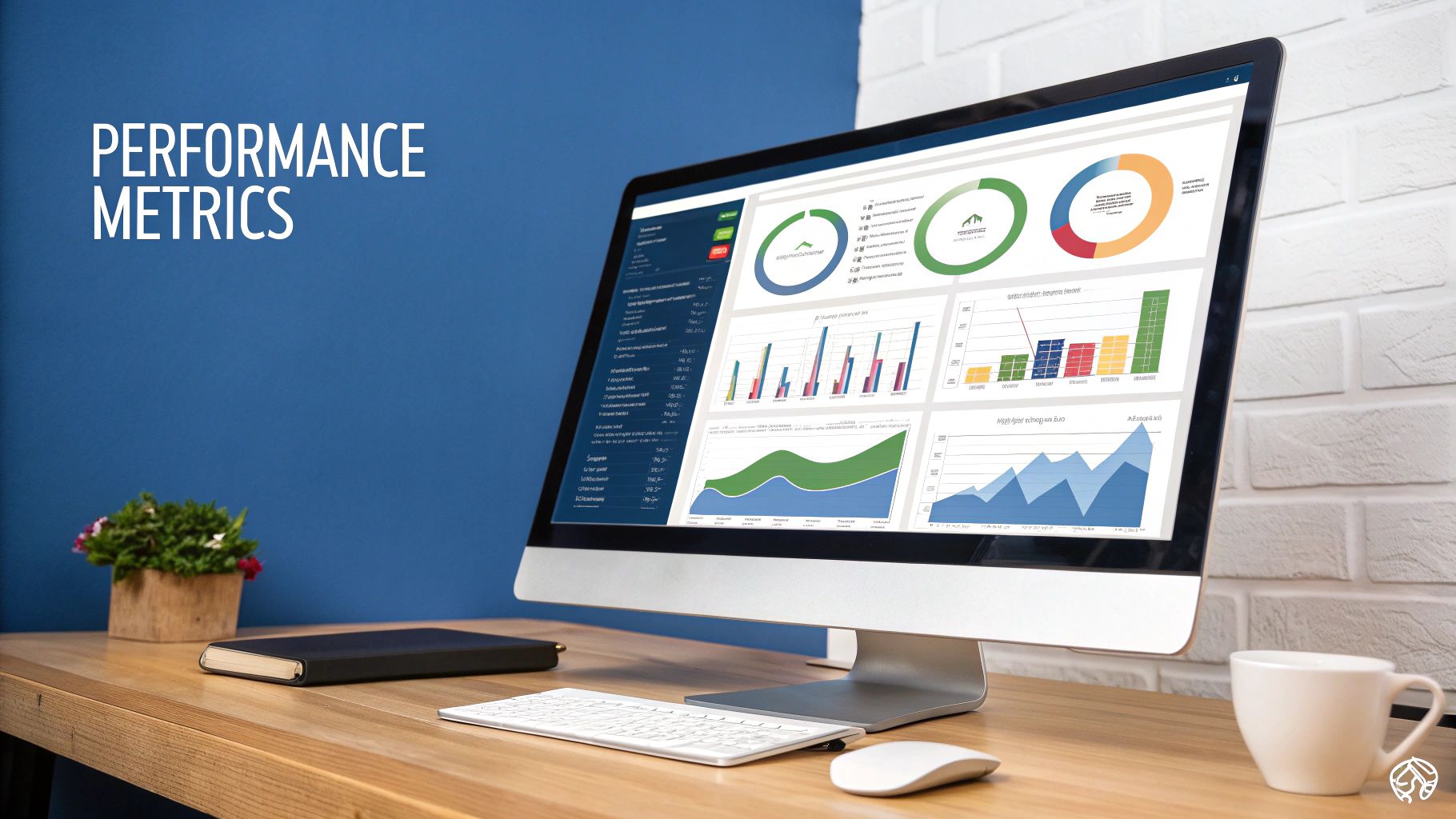 Person at a desk looking at charts and data with a thoughtful expression