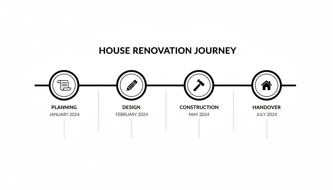Illustration of Improvising Timeline Luxury Apartment Renovation