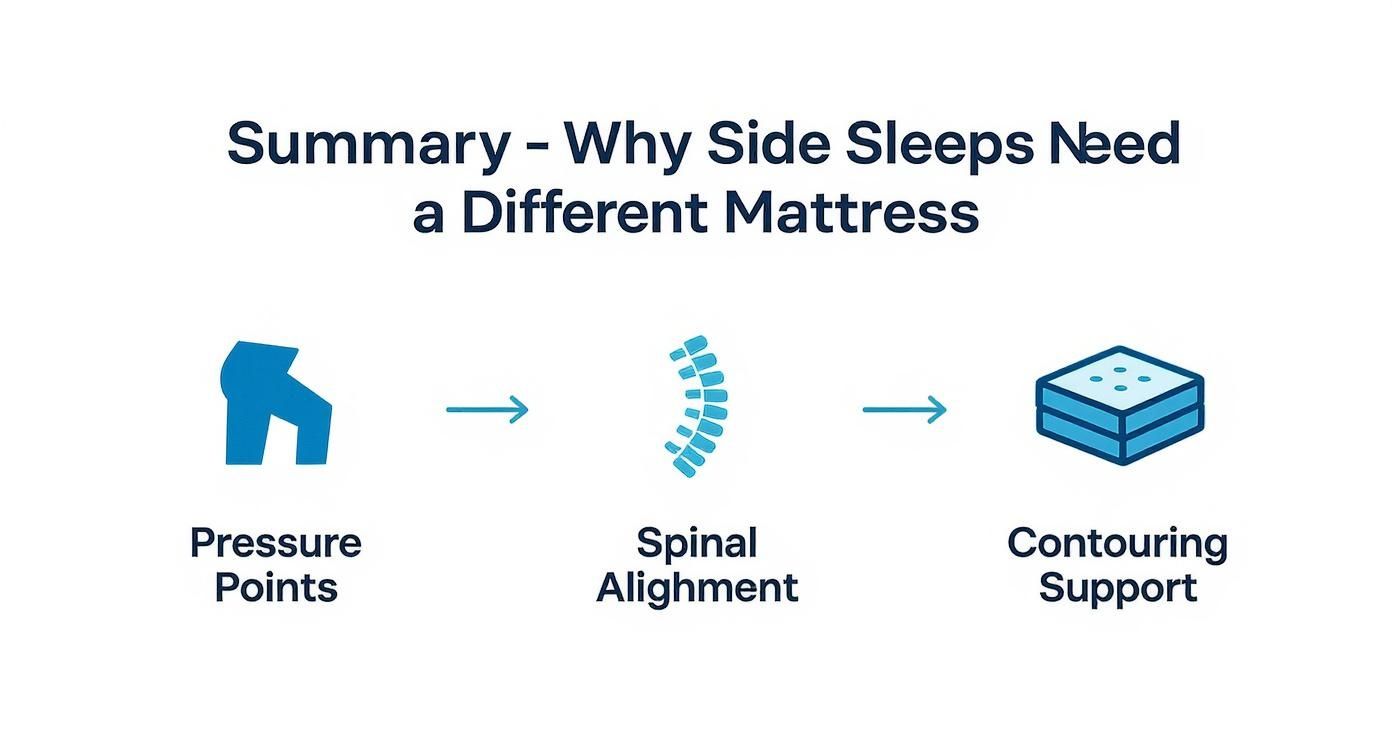 Infographic about best mattress for side sleepers australia