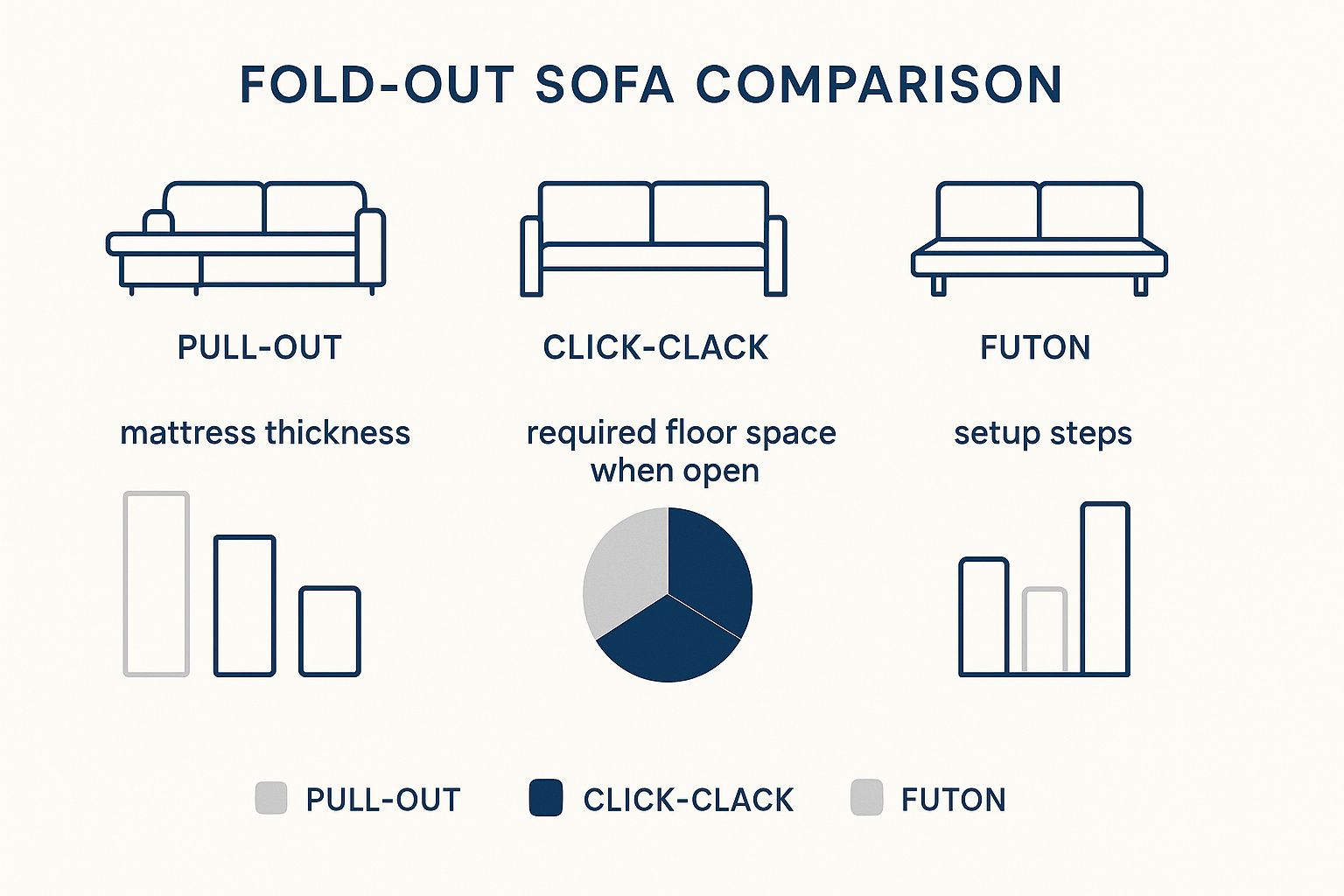 Infographic about fold out sofa
