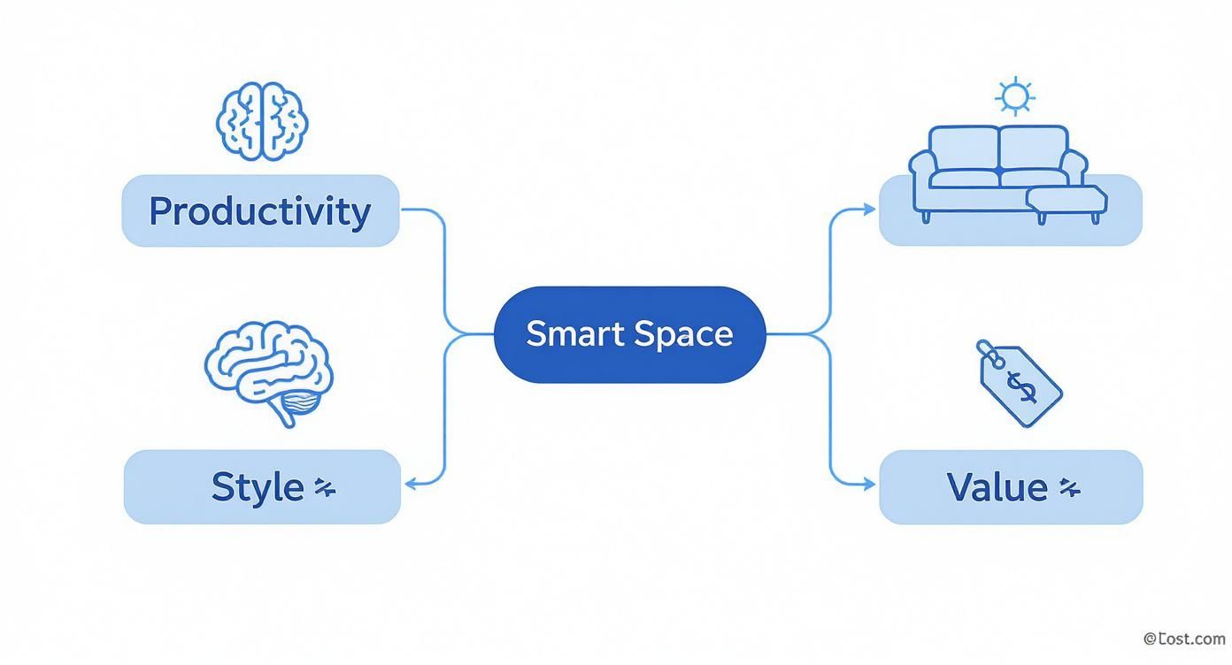 Infographic about corner study desk
