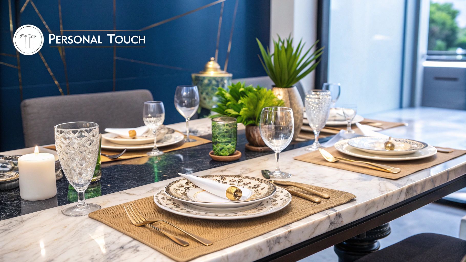 A beautifully styled dining room in a furniture showroom