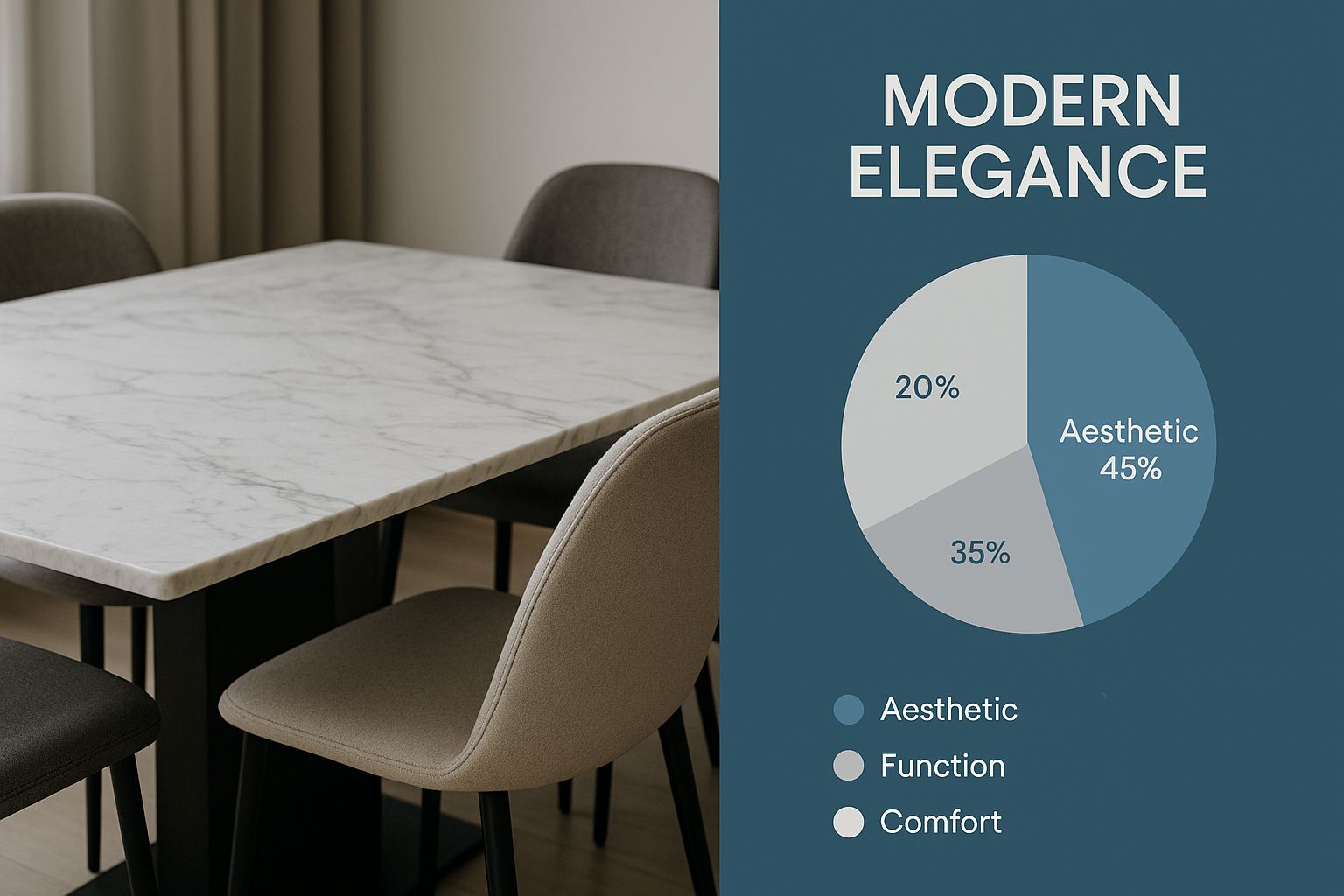 Infographic about marble dining table