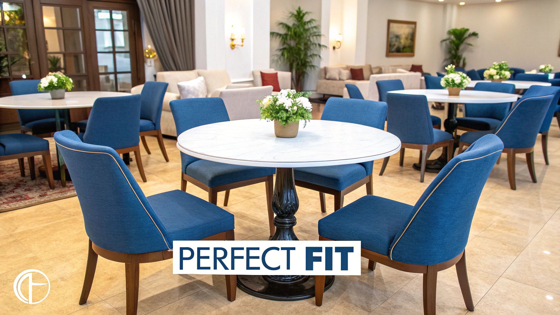 A person measuring their dining room to find the perfect table size.