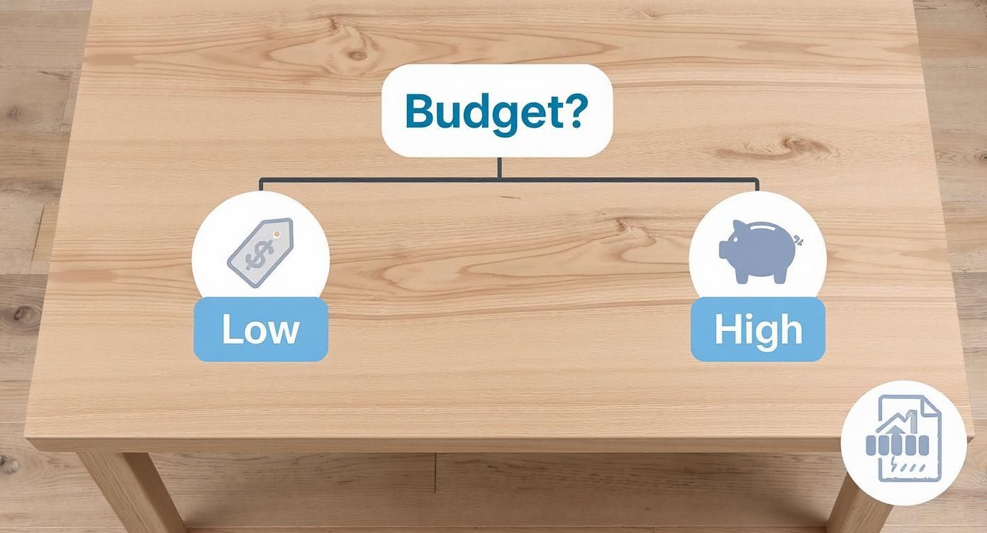 Infographic about oak coffee table