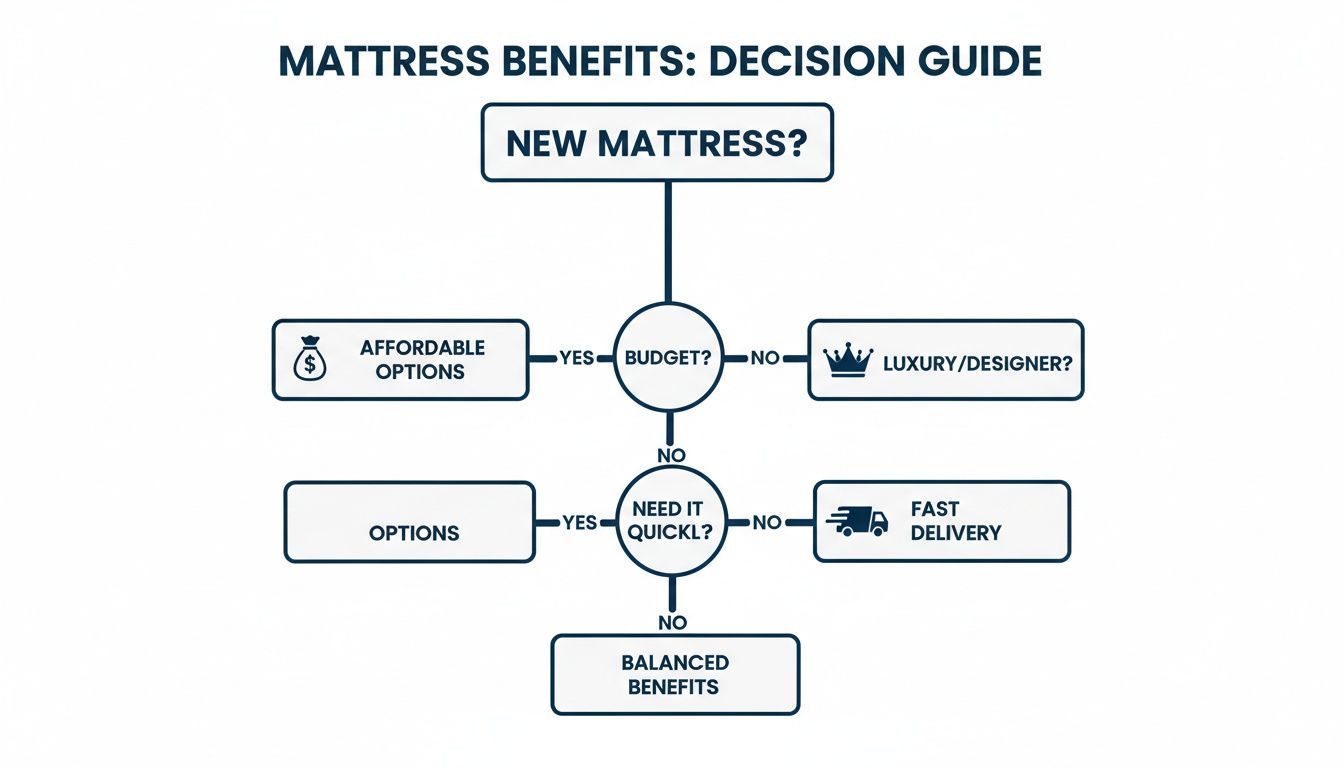Infographic about double bed mattress in a box