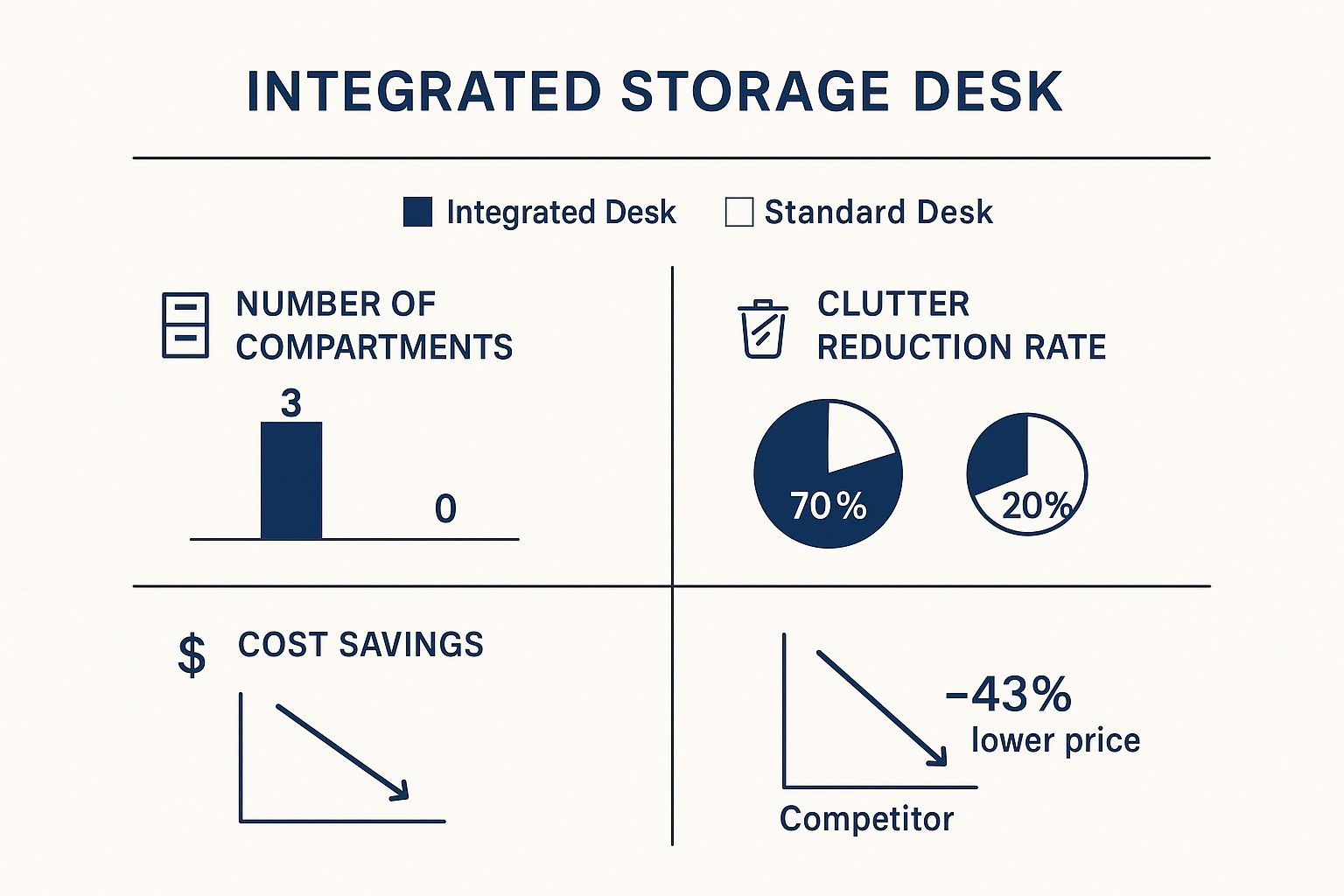Infographic about study desks with storage