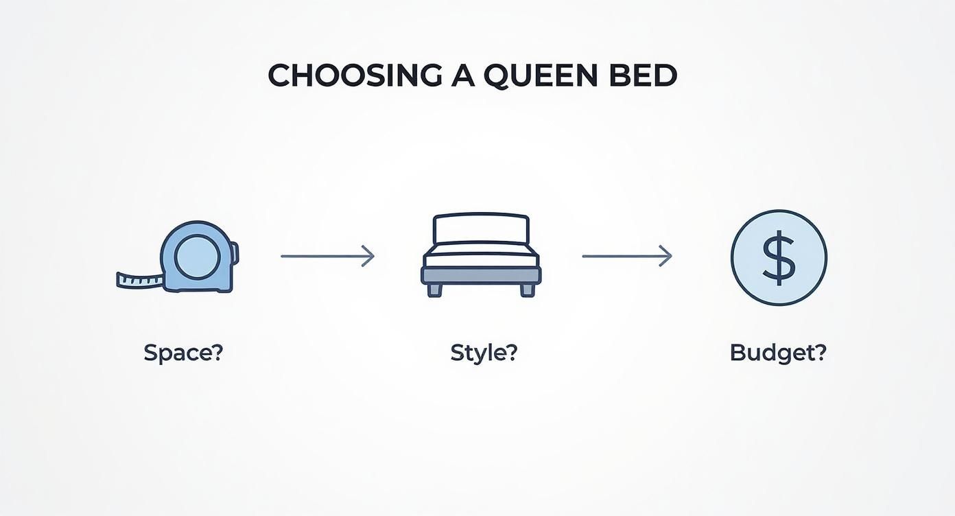 Infographic about upholstered bed frames queen