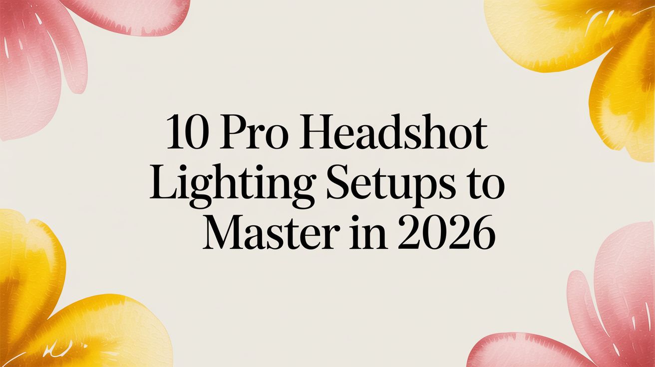 10 Pro Headshot Lighting Setups to Master in 2026