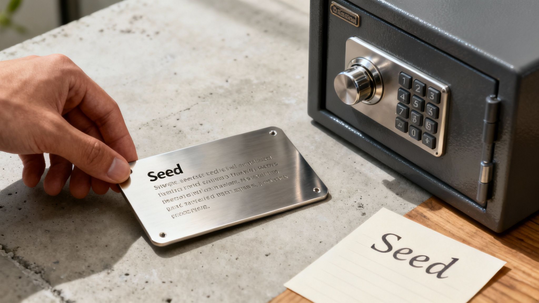 Ein Vorhängeschloss mit einem Bitcoin-Symbol darauf, das digitale Sicherheit darstellt