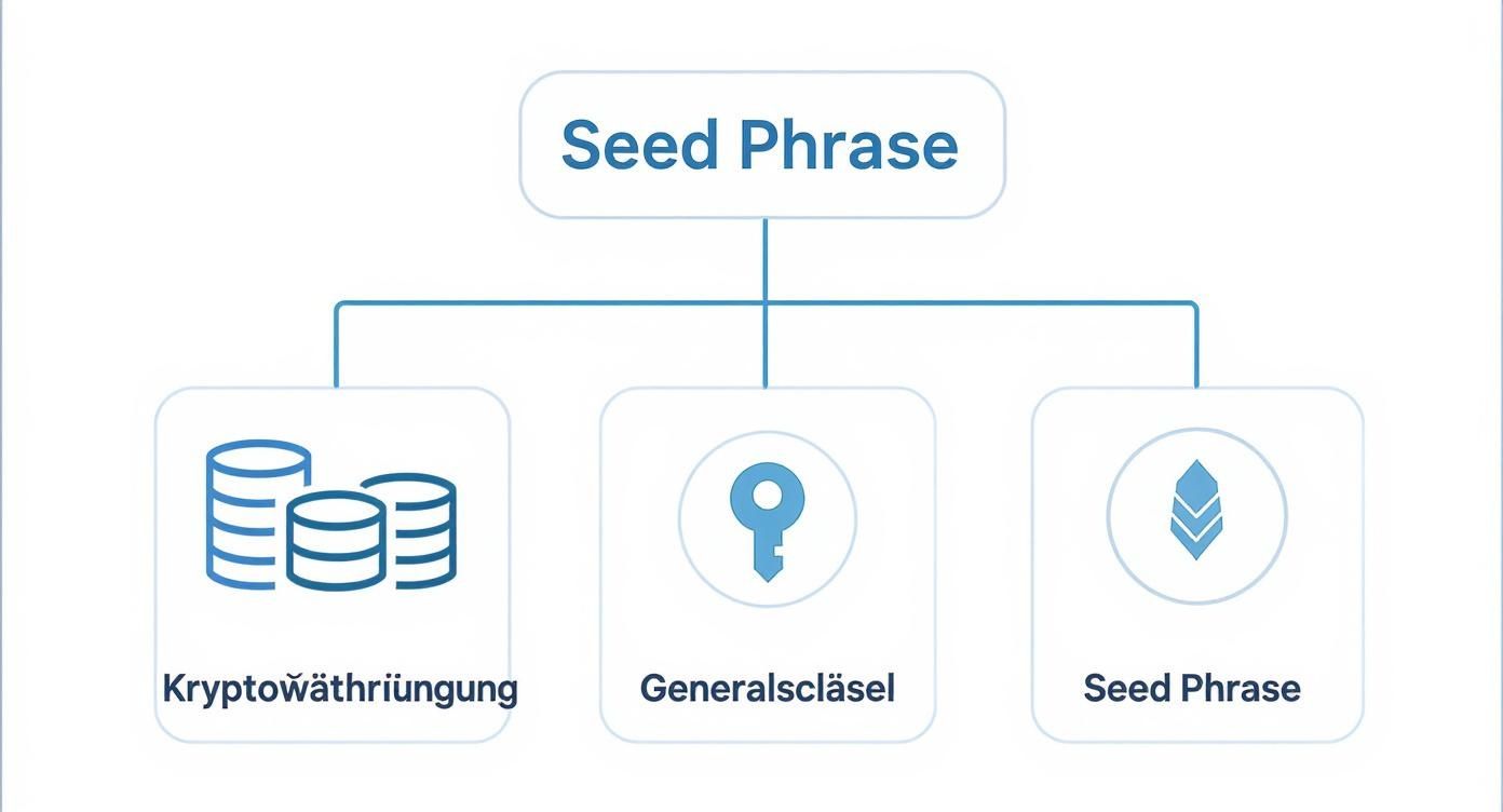 Infographic about seed phrase deutsch