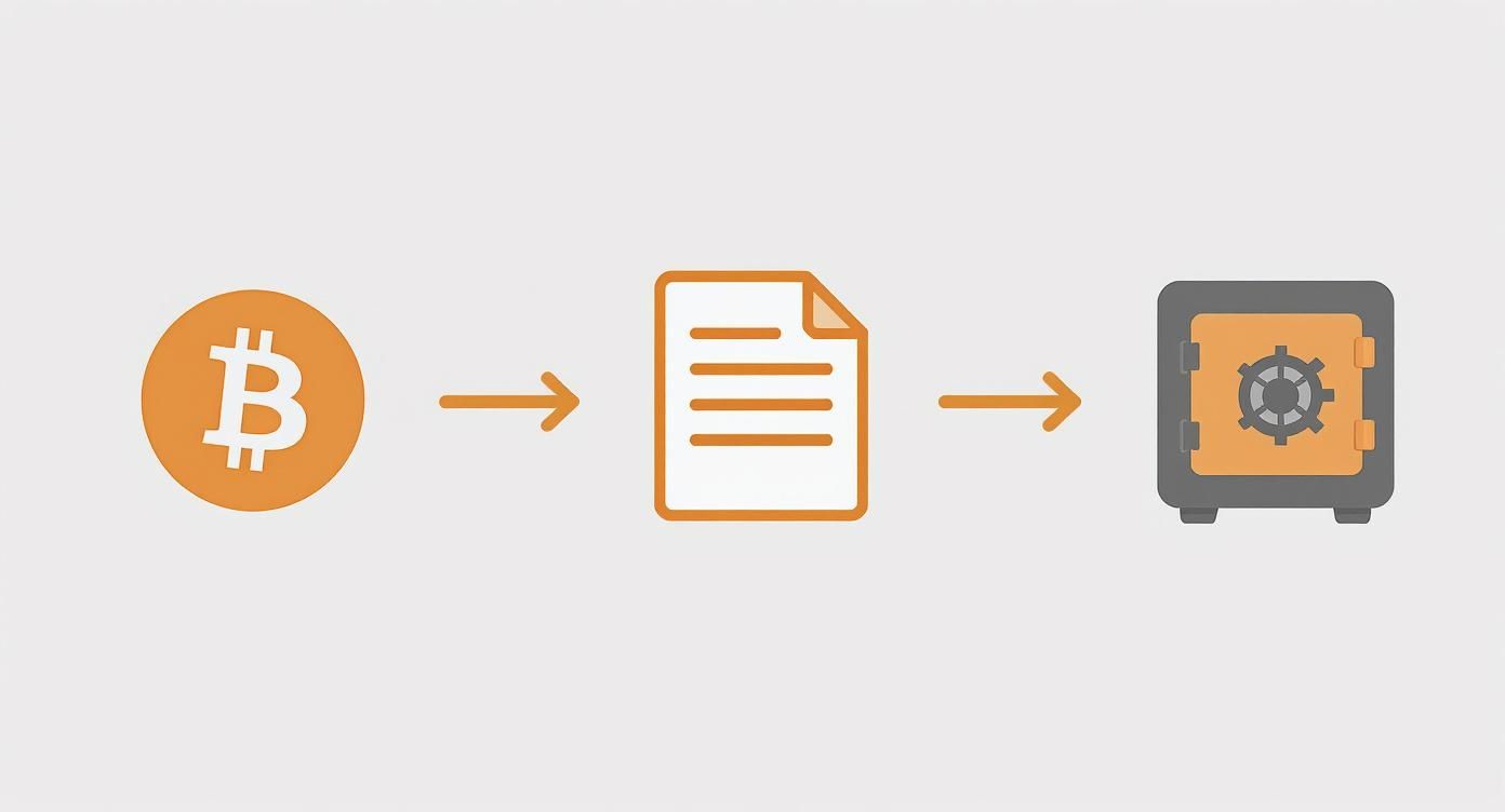 Infographic about bitcoins paper wallet