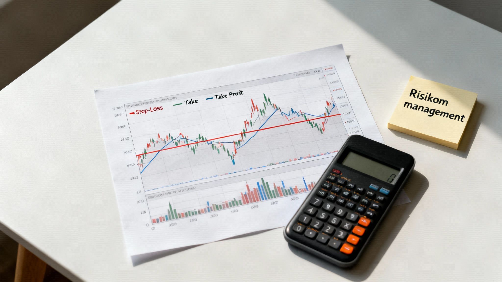 Eine Waage mit Dollarzeichen und einem Schutzschild, die das Gleichgewicht zwischen Risiko und Ertrag darstellt