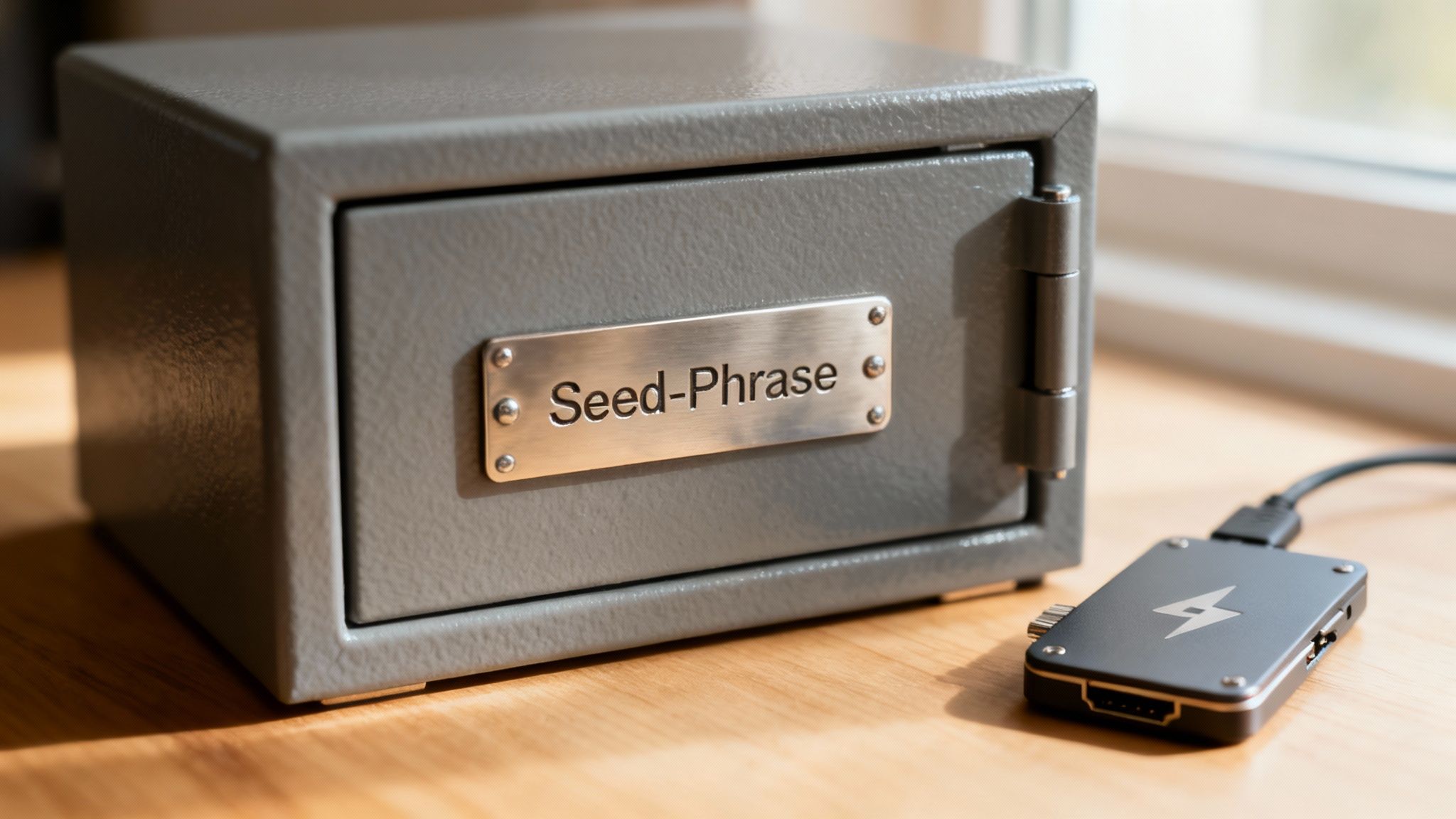 Eine Person überprüft ihre Bitcoin-Sicherheit auf einem Laptop