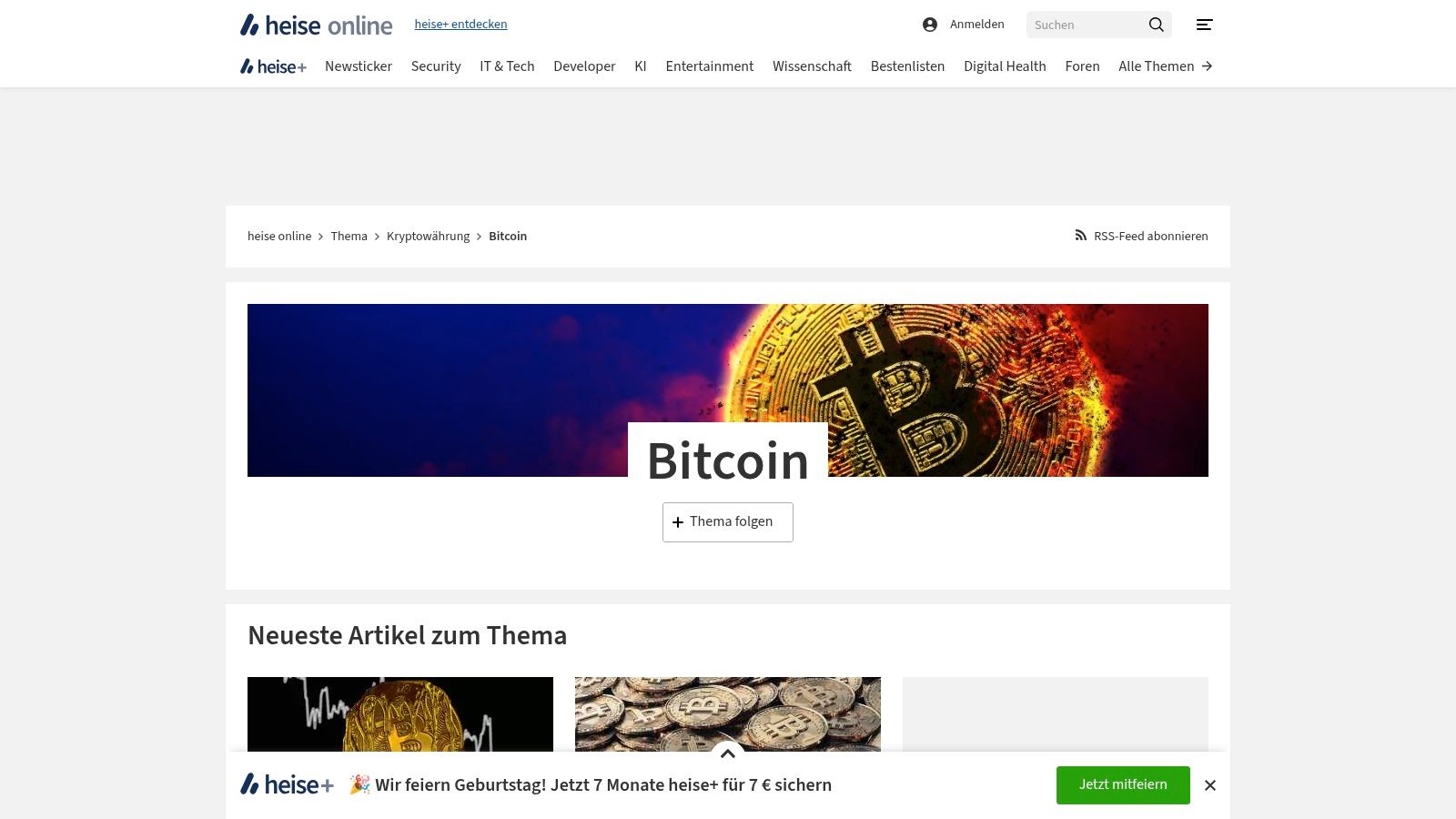heise online – Thema „Bitcoin“