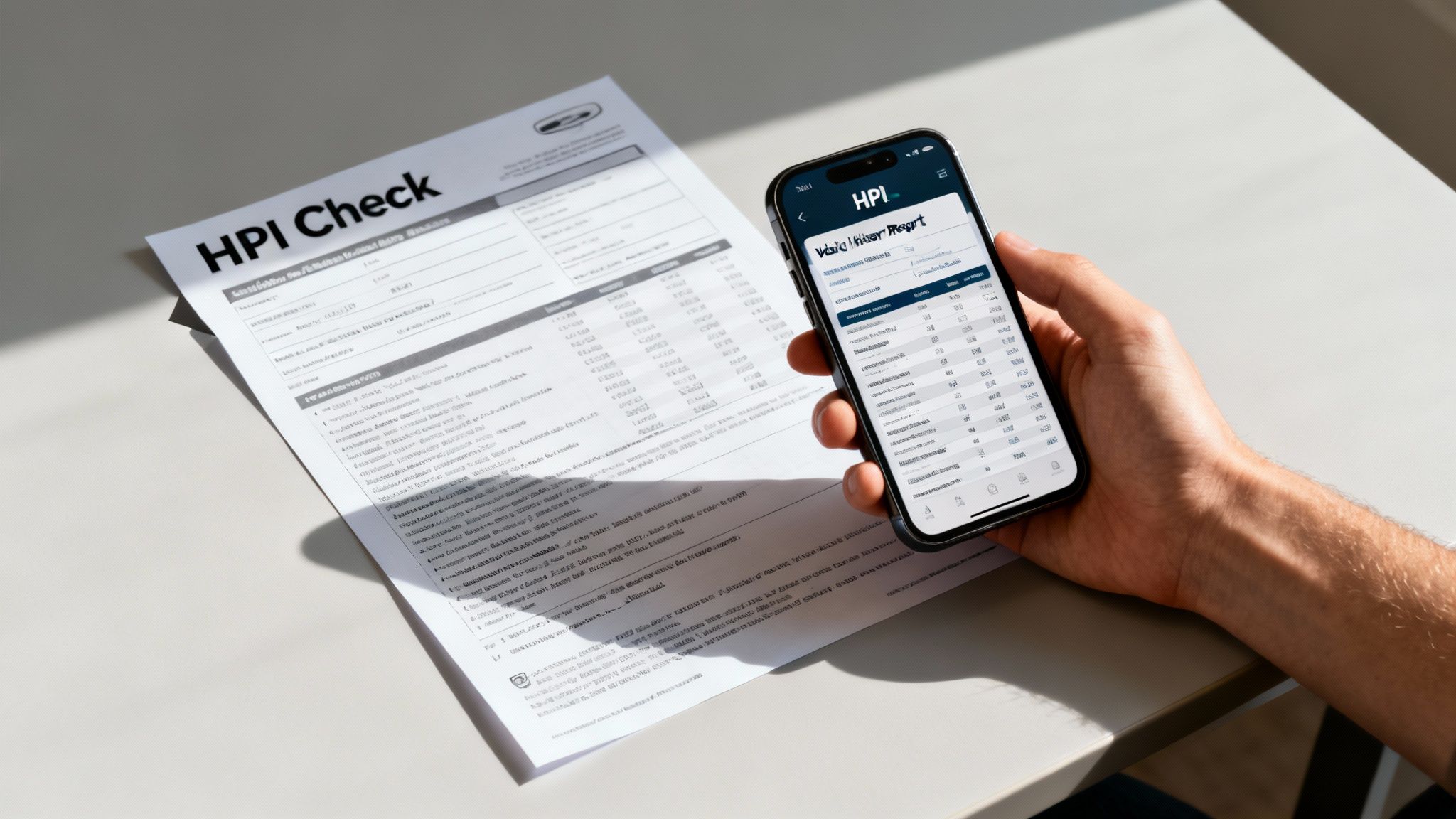 A person entering a car's registration number on the GOV.UK MOT history checker website.
