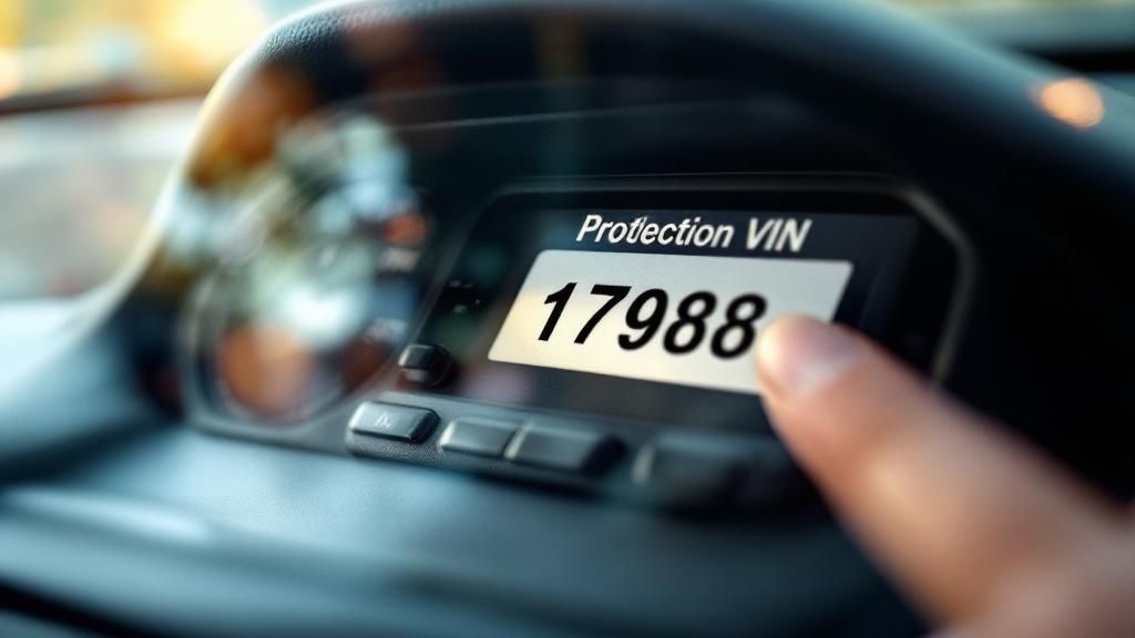 A person inspecting a used car with a magnifying glass, focusing on the car's details and paperwork.