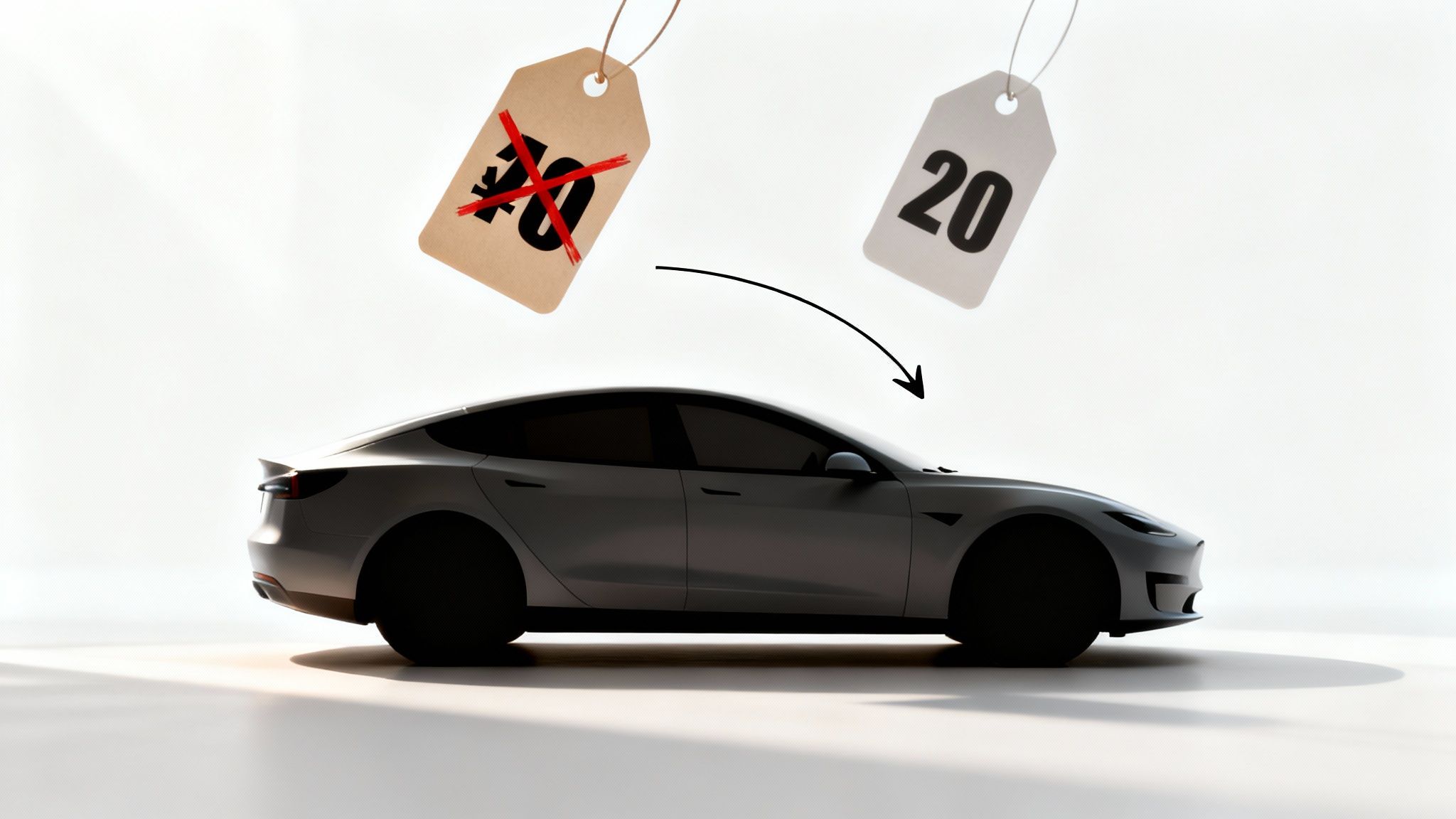 A person using a calculator to figure out the value of a car with keys and a miniature car model on the table.