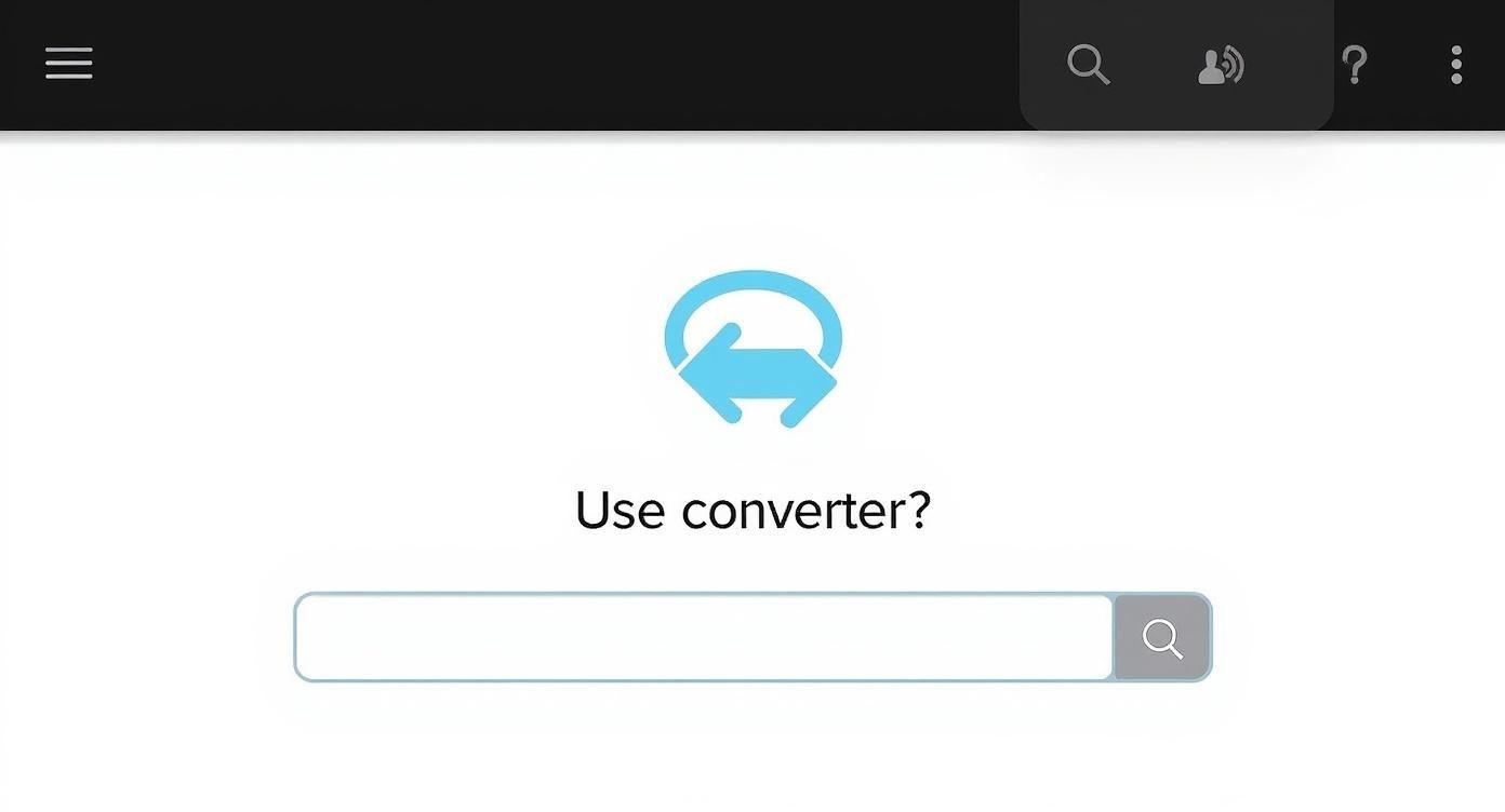 An infographic decision tree asking if an image contains text and if that text is needed. If both are yes, it points to using a converter; otherwise, it suggests retyping.